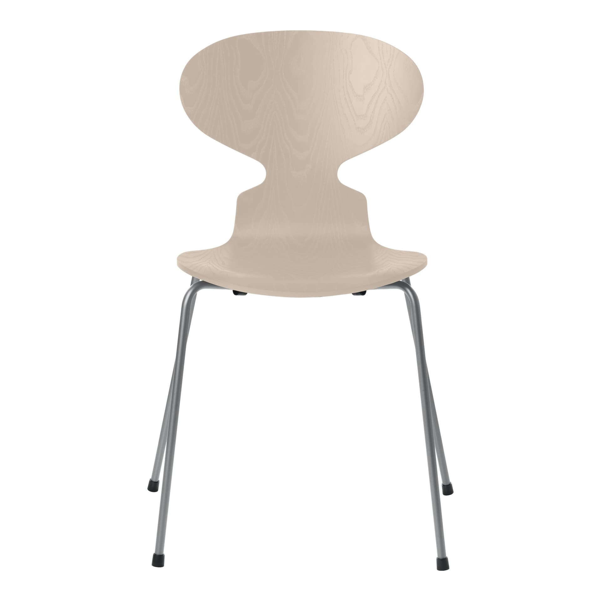 Fritz Hansen - Ant 3101 farget asketrefinér stålstativ sølvgrå light beige - Spisestoler - Arne Jacobsen - Beige - Metall/Tre