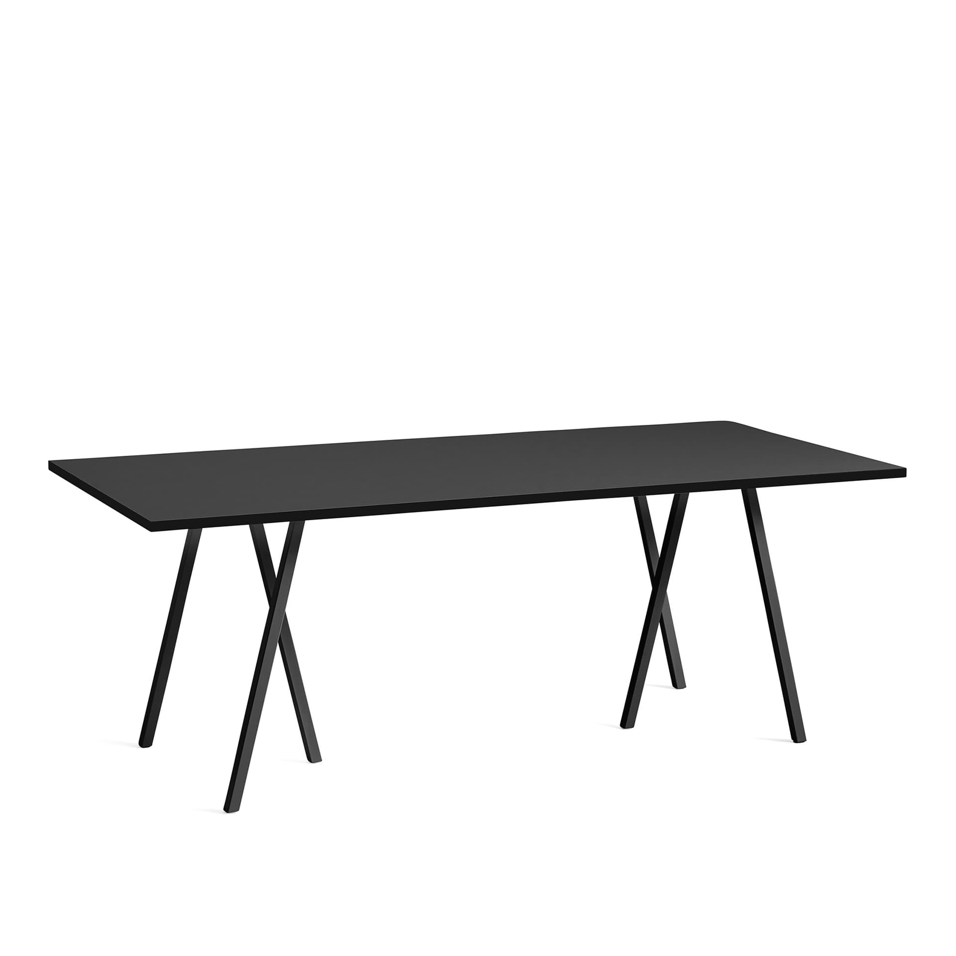 HAY - Loop Stand Table - Black - 200 x 92,5 cm - Spisebord - Leif Jørgensen - Svart - Metall/Tre