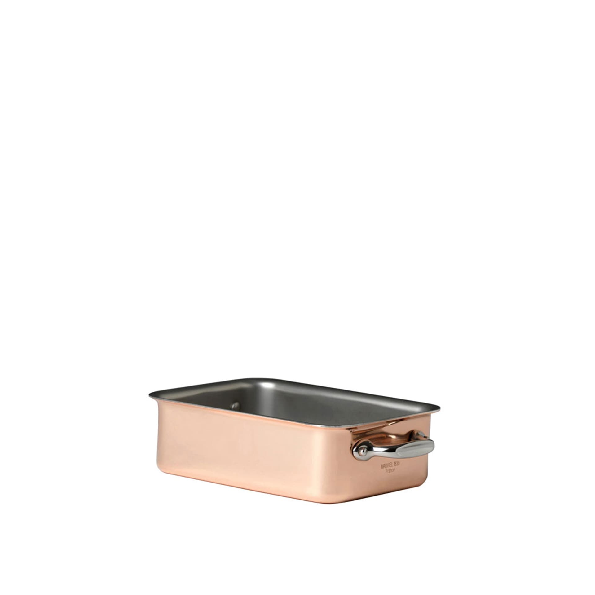 Mauviel - Mini Roasting Pan Copper/Steel - 14 x 10 cm - Ovnsformer - Sølv,Kobber