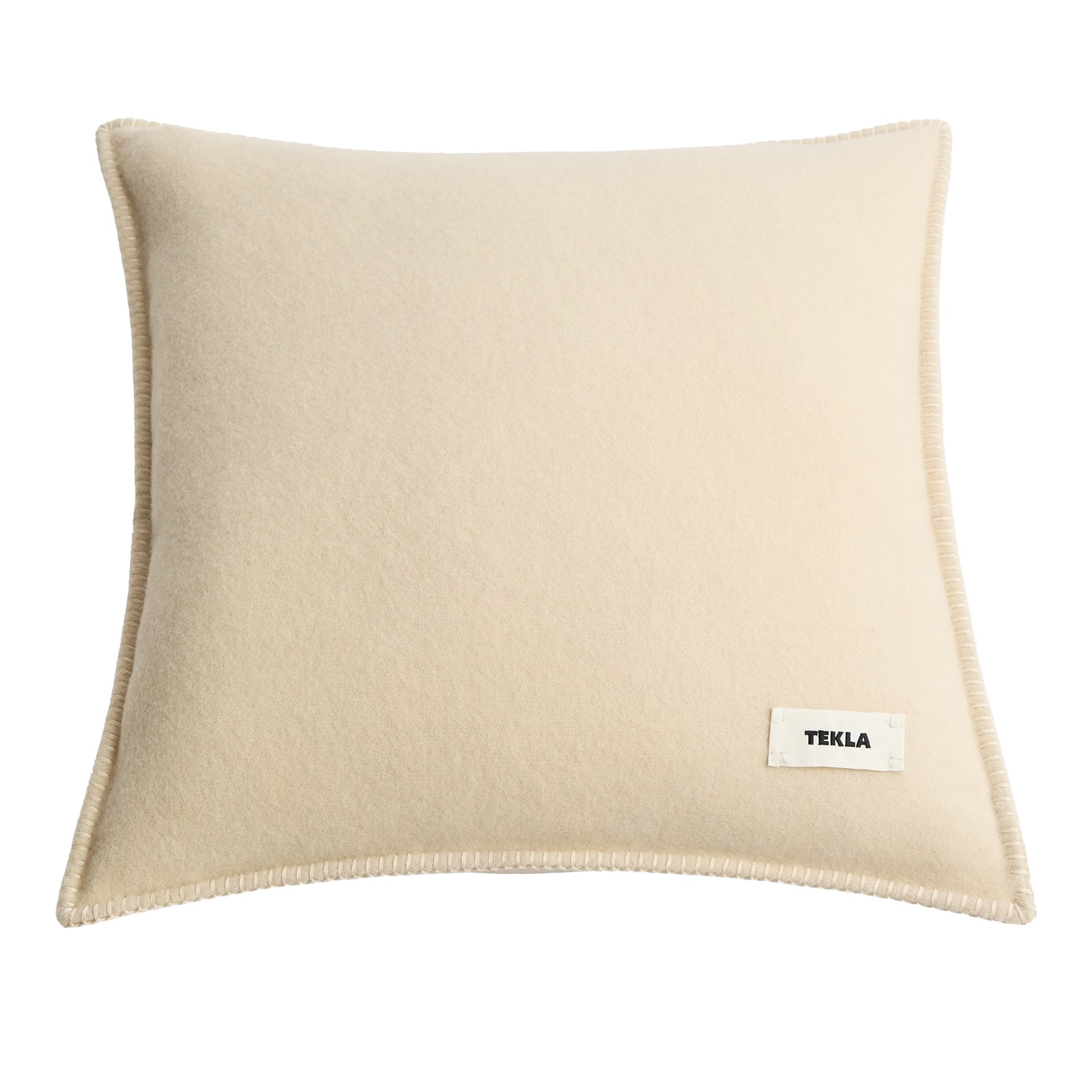 Tekla - Lambswool Cushion, Snow, 50X50 - Pynteputer - Beige - Ull