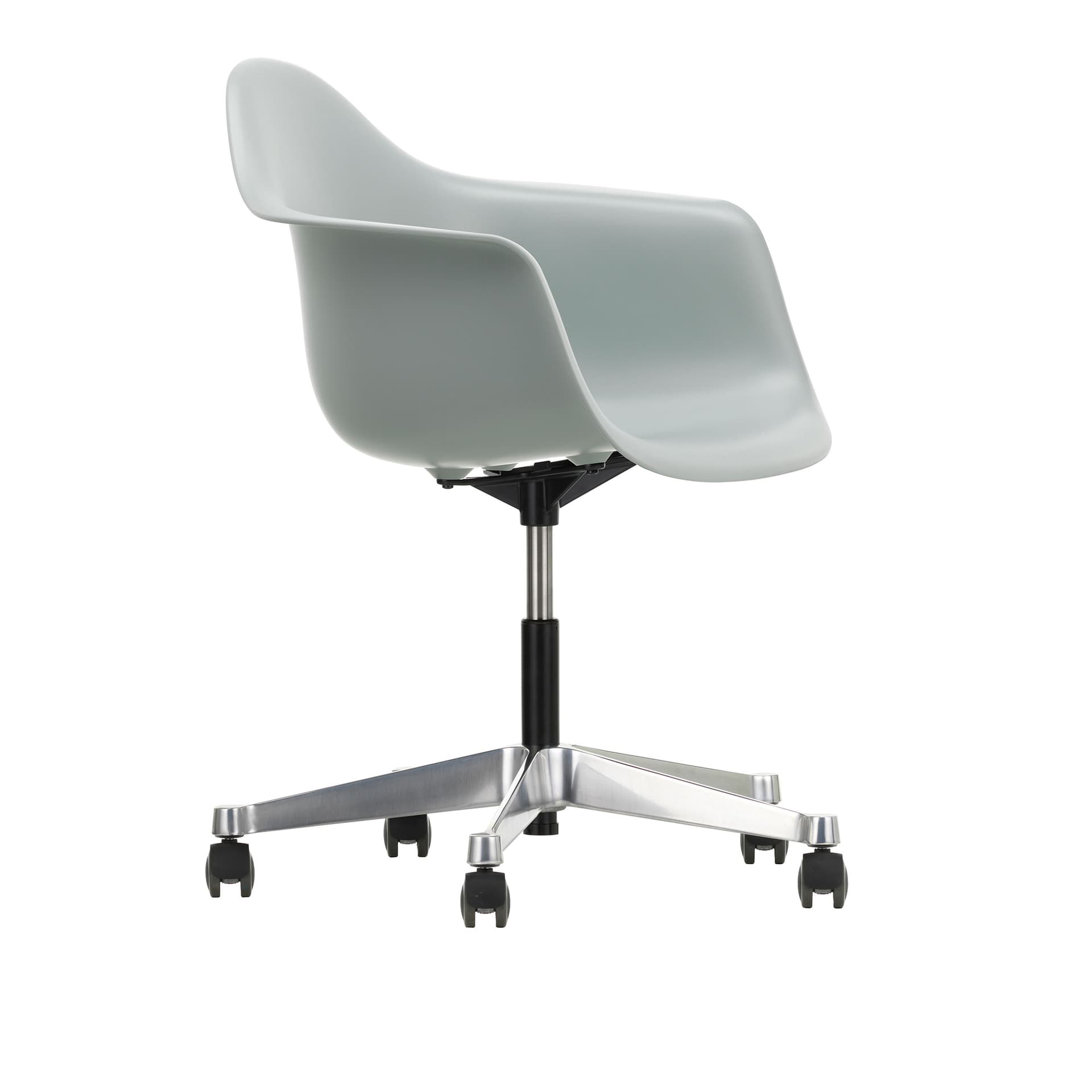 Vitra - Eames Plastic Armchair PACC - 24 Light Grey - Castors Soft - Kontorstoler - Charles & Ray Eames - Grå