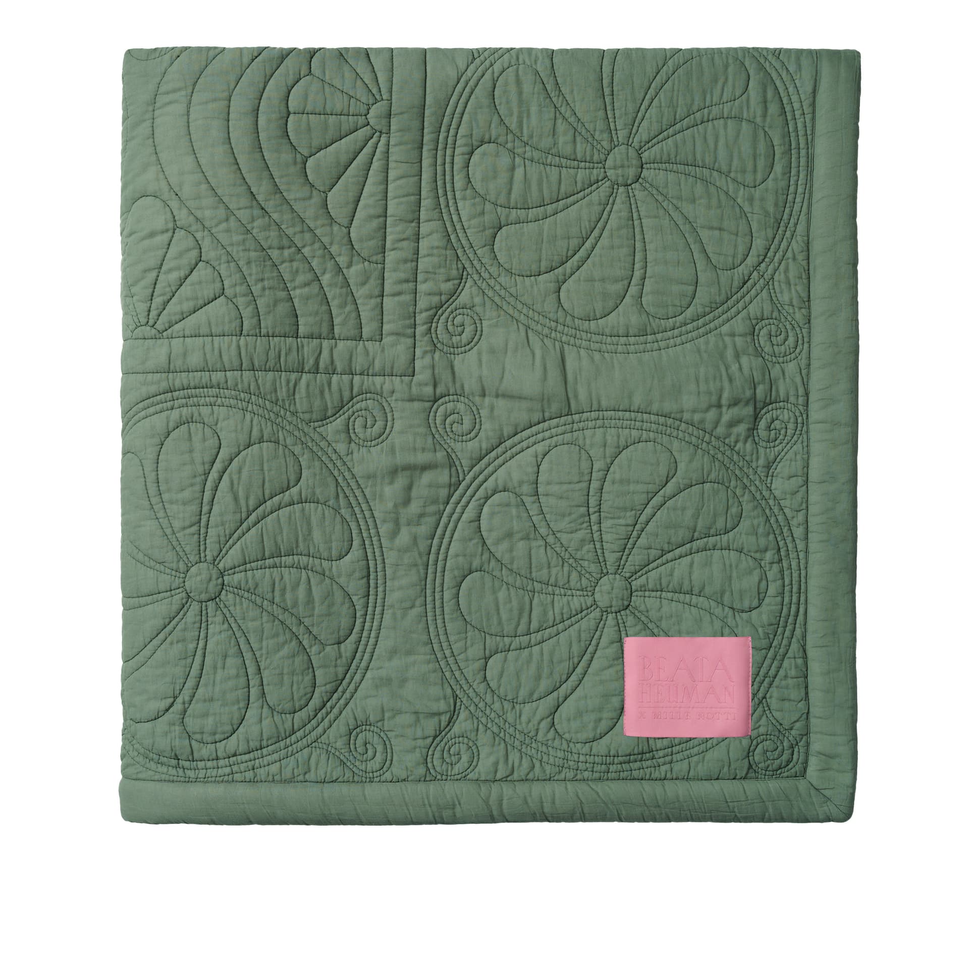 Mille Notti - Durham Bedspread Green/Pink 180x260 - Sengetepper - Beata Heuman - Grønn