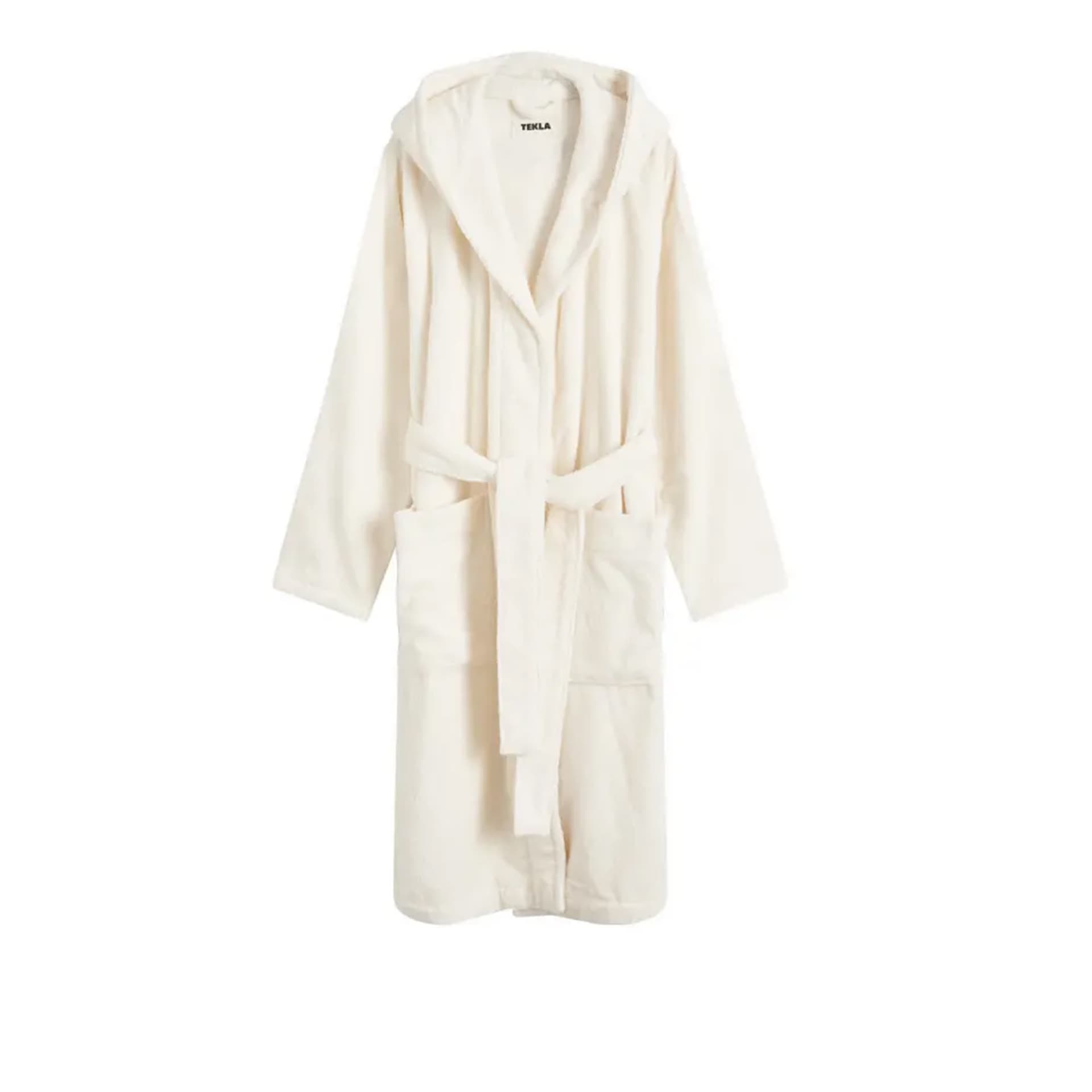 Tekla - Hooded Bathrobes L, Ivory - Badekåper - Hvit - Bomull