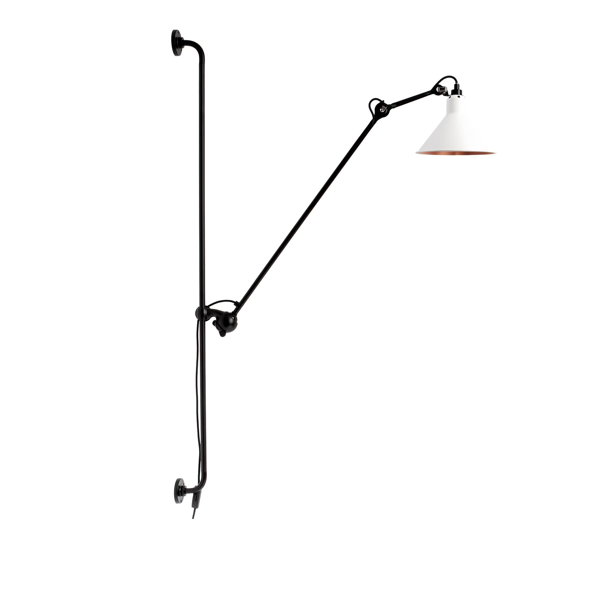 Lampe Gras - 214 Vegglampe Conic Svart/Hvit/Kobber
