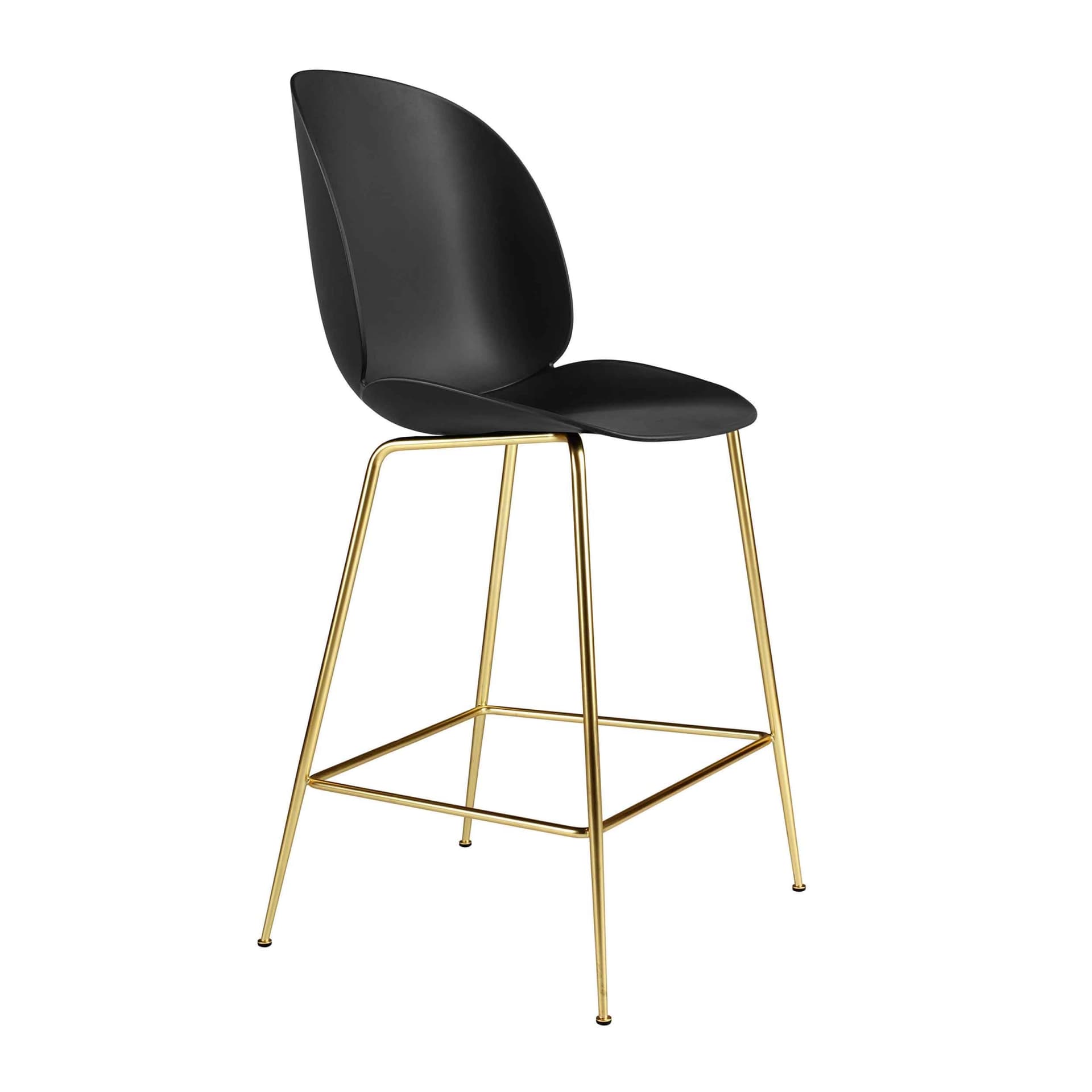 GUBI Beetle barstol lav black, messingstativ