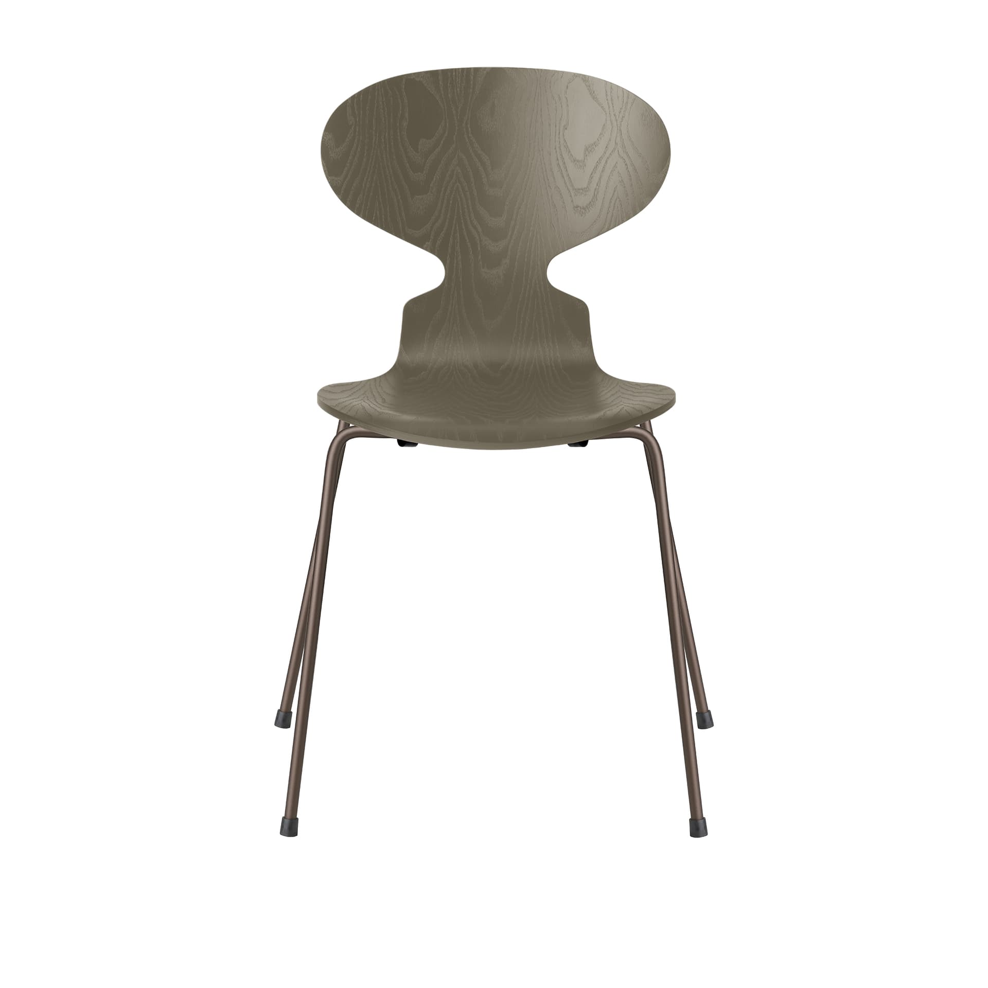 Fritz Hansen - Ant 3101 farget asketrefinér stålstativ brun bronse olive green - Spisestoler - Arne Jacobsen - Grønn - Metall/Tre