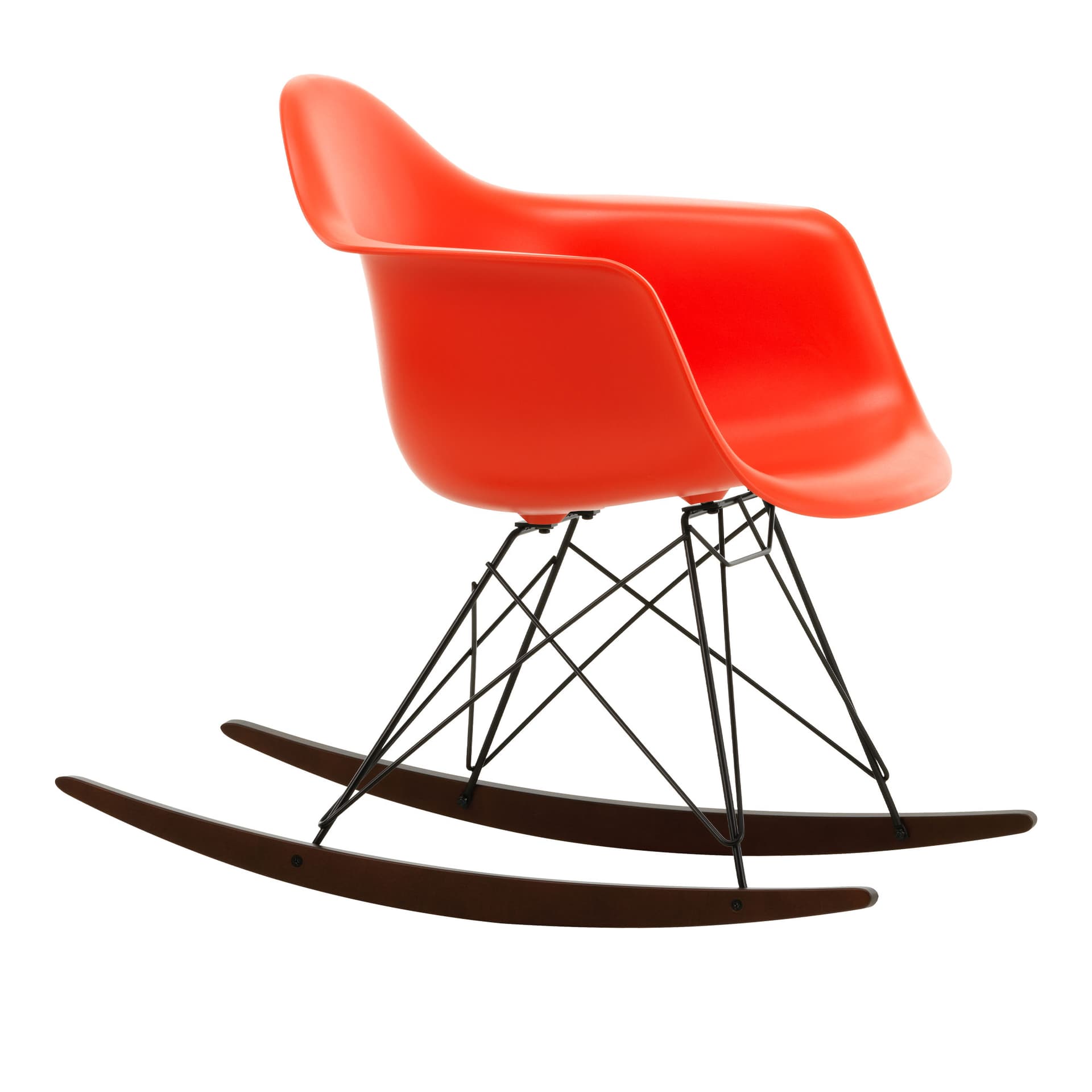 Vitra - Eames Plastic Armchair RAR - 03 Poppy Red - Basic Dark Base - Dark Maple - Lenestoler - Charles & Ray Eames - Rød - Metall/Tre/Plast