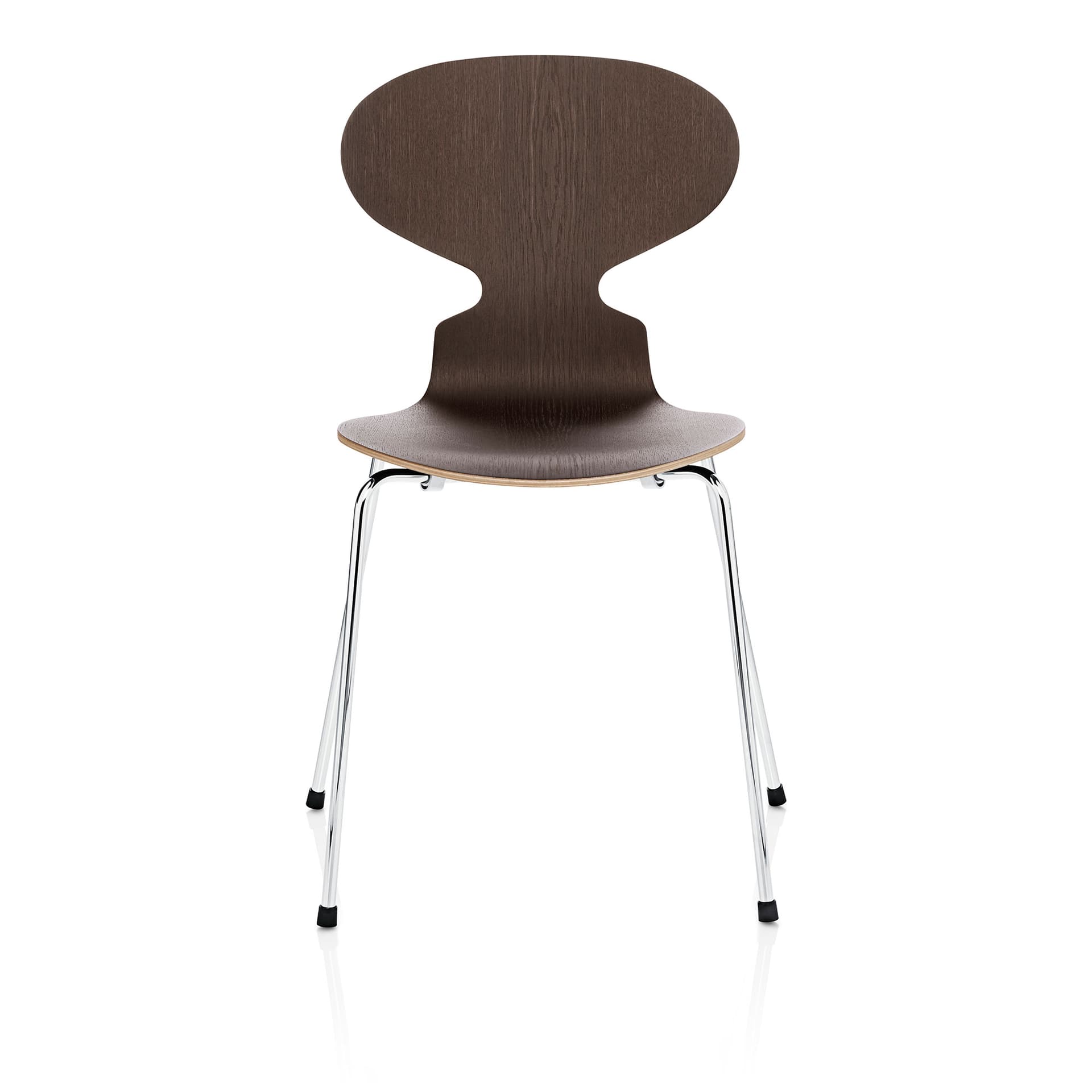 Fritz Hansen - Ant 3101 trefinér stålstativ krom mørkbeiset eikefiner - Spisestoler - Arne Jacobsen - Tre farget - Metall/Tre