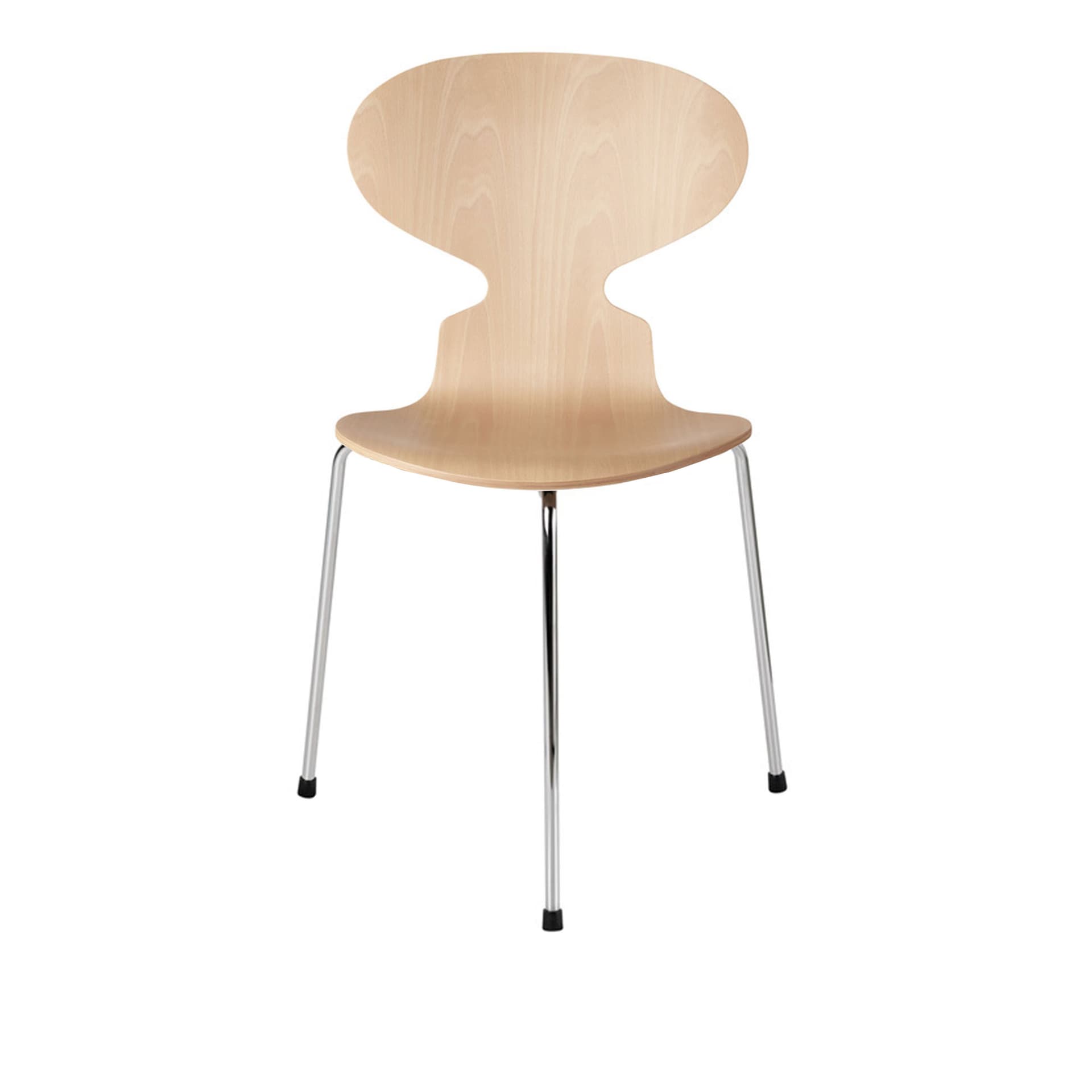 Fritz Hansen - Ant 3100 trefinér stålstativ krom bøkfiner - Spisestoler - Arne Jacobsen - Tre farget - Metall/Tre