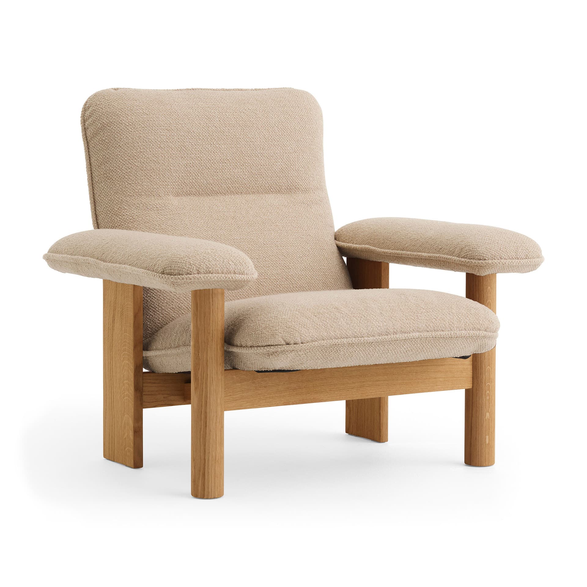Audo Copenhagen - Brasilia Lounge Chair Solid Natural Oak Fabric Cat. 0 Boucle Col. 02, - Lenestoler - Anderssen & Voll - Tre farget - Tre/Tekstilmateriale/Skum