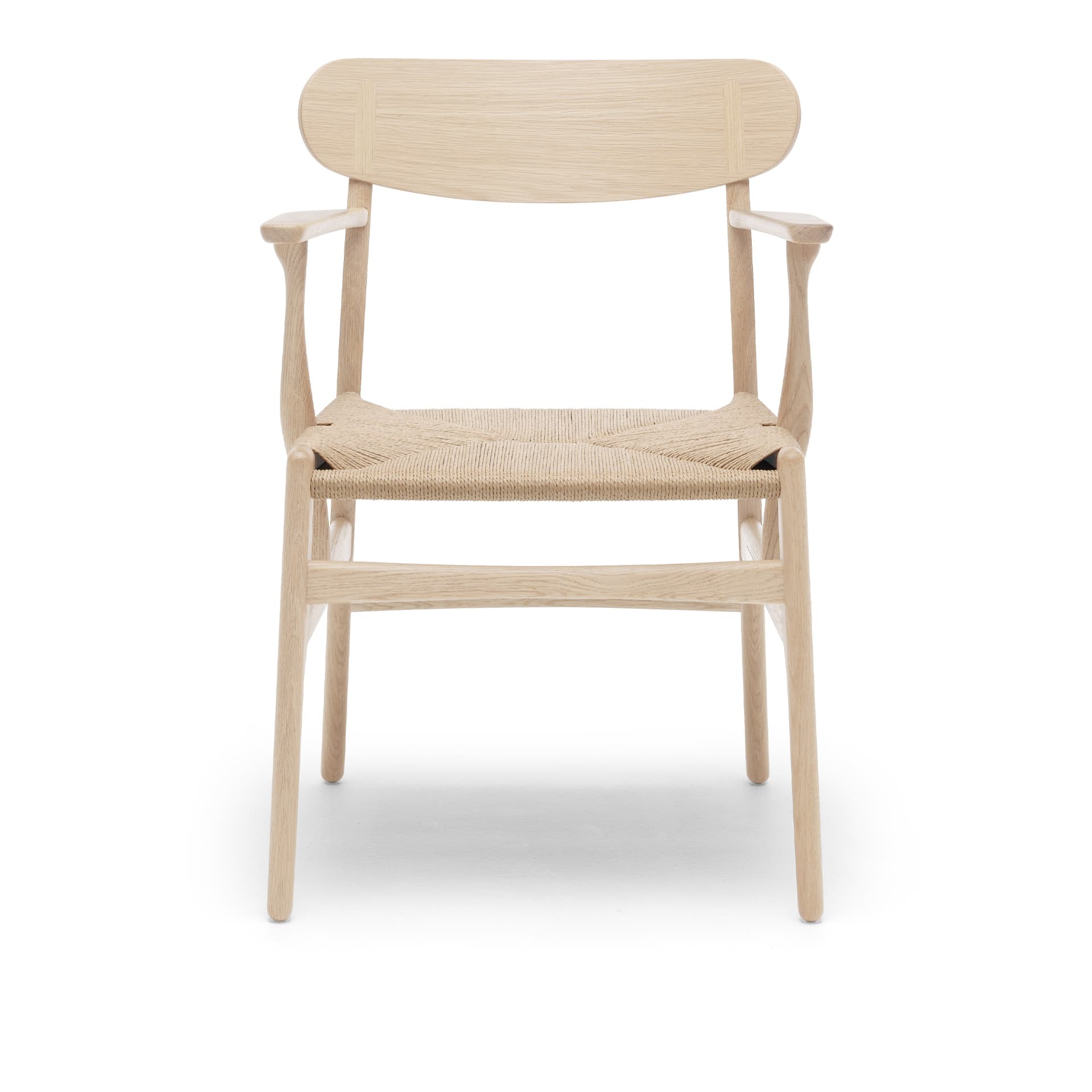 Carl Hansen - CH26, Tvålad Ek, Naturflätat papperssnöre - Spisestoler - Hans J. Wegner - Tre farget - Tre