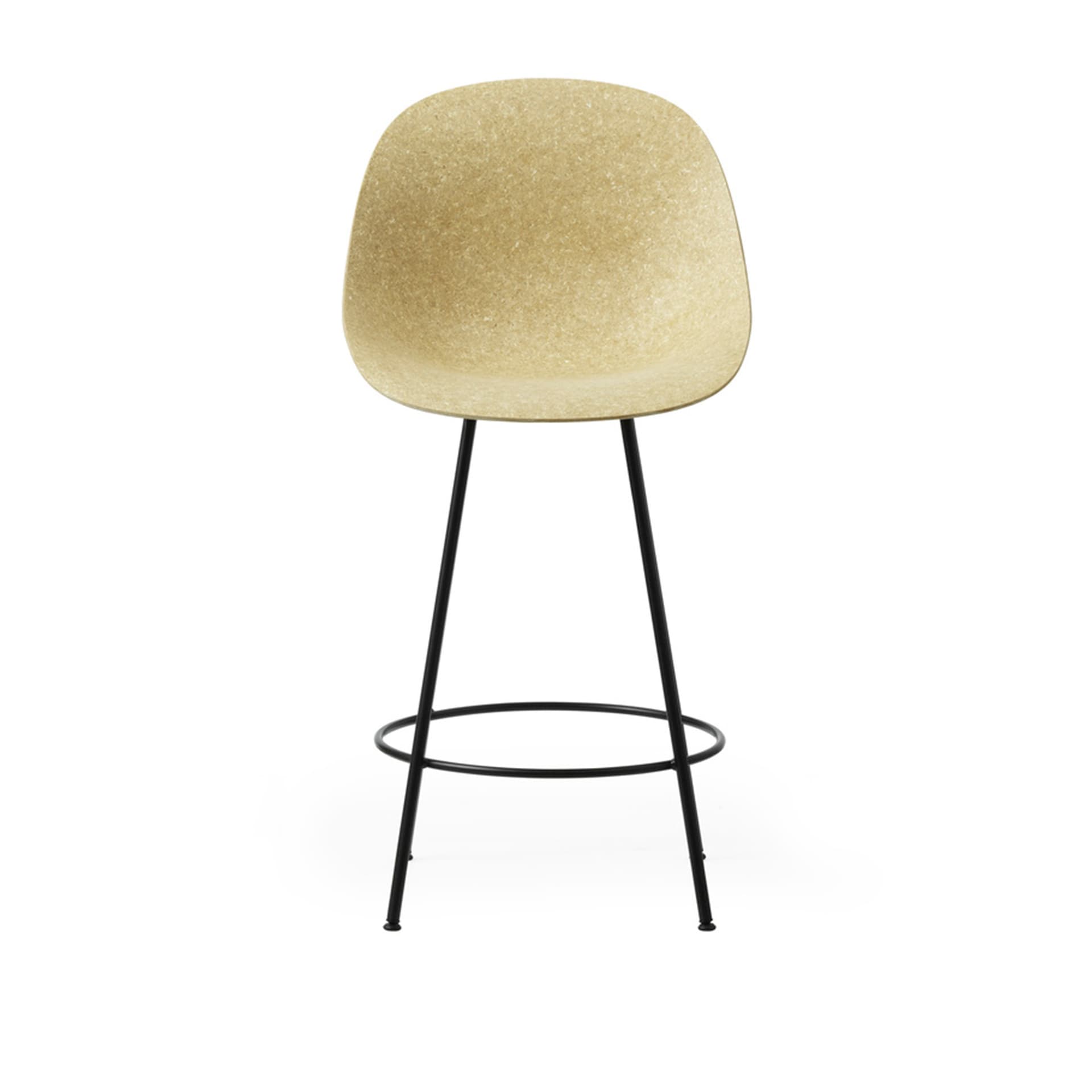 Normann Copenhagen - Mat Bar Chair 65 cm Black Steel Hemp - Spisestoler - Foersom & Hiort-Lorenzen - Beige - Naturlig materiale/Metall