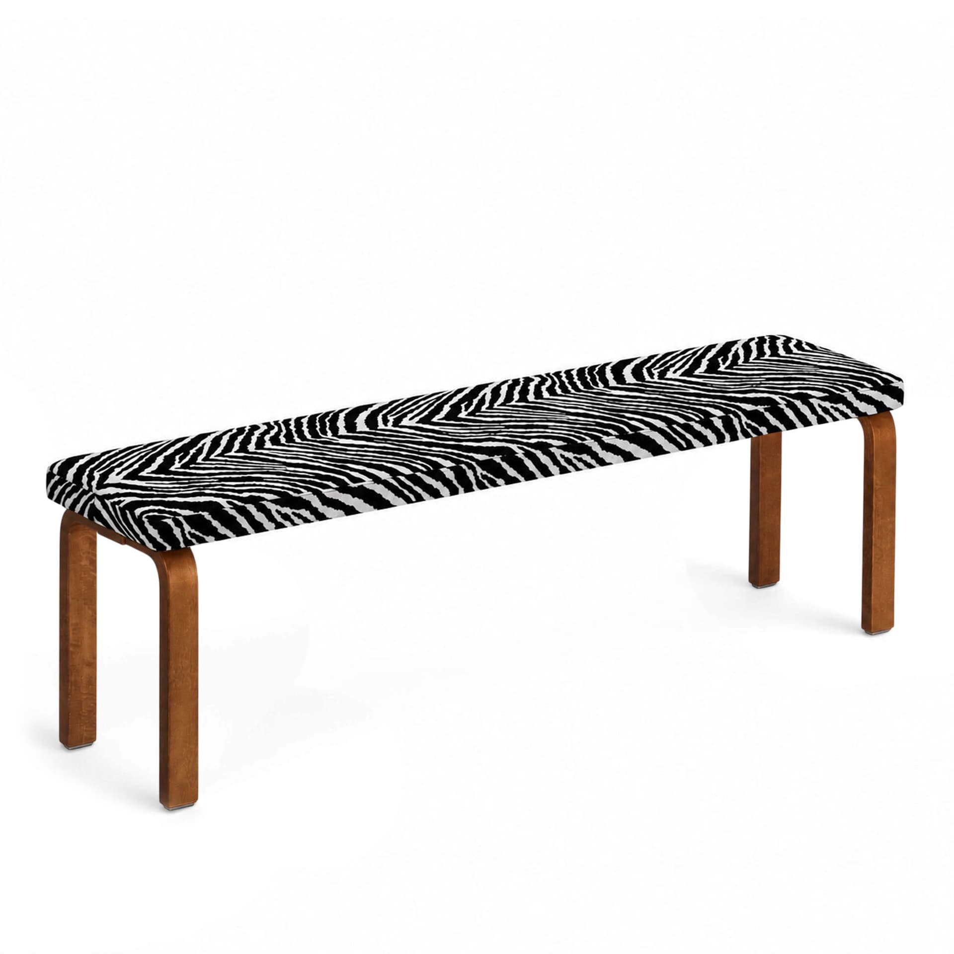 Artek - Benk 168B 35 x 150 cm valnøttbeiset bjørk / svart Zebra - Benker - Alvar Aalto - Svart - Tre
