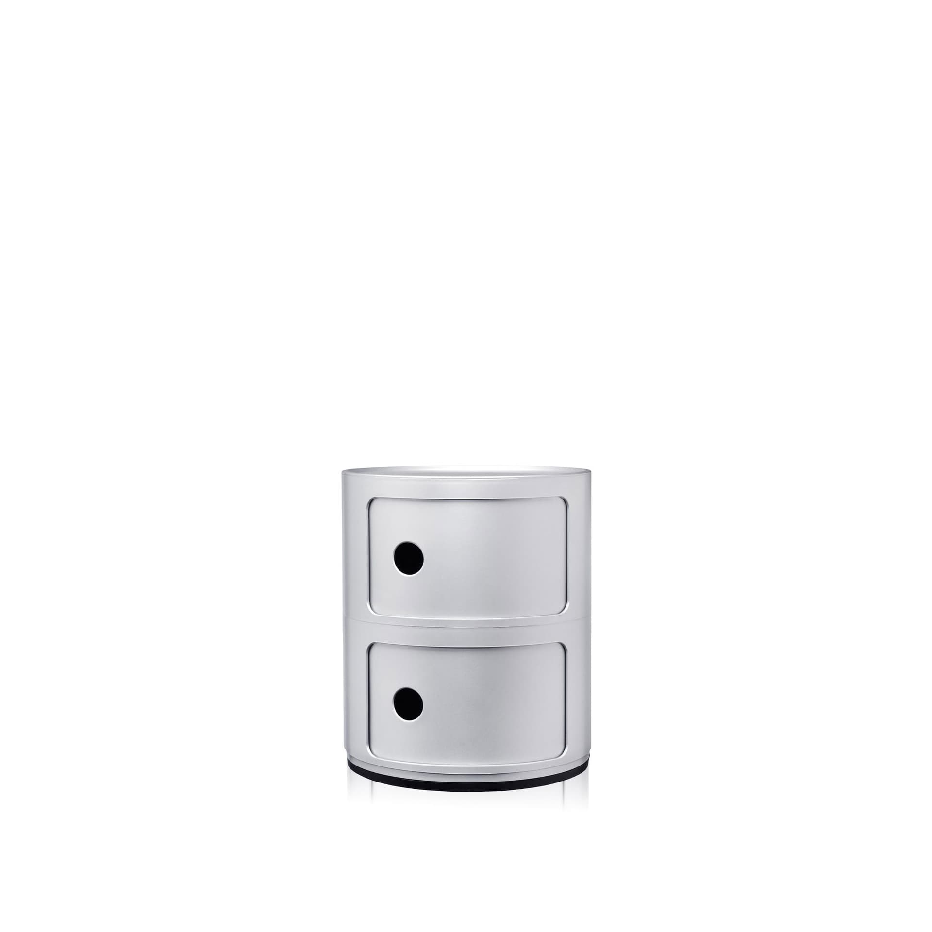 Kartell - Componibili 4966, Silver, 2 Compartments - Skuffeseksjoner - Anna Castelli Ferrieri - Sølv