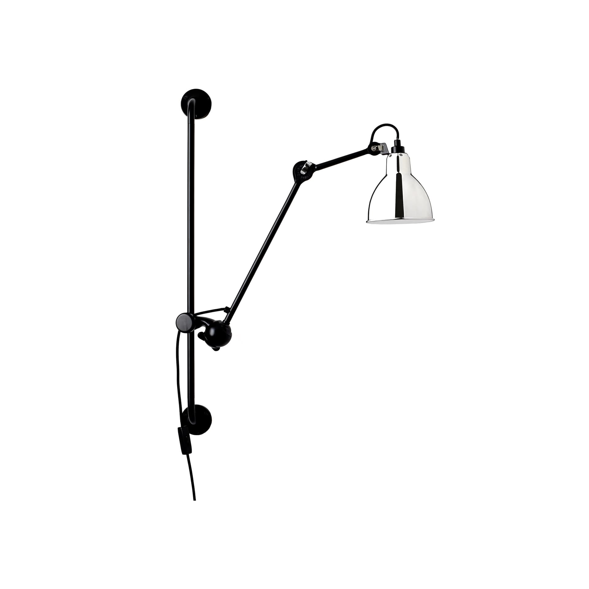 Lampe Gras - 210 Vegglampe svart/krom –