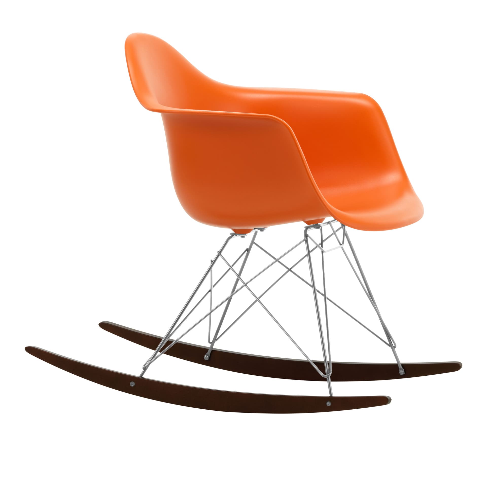 Vitra - Eames Plastic Armchair RAR - 43 Rusty Orange - Chrome Base - Dark Maple - Lenestoler - Charles & Ray Eames - Oransje - Metall/Tre/Plast