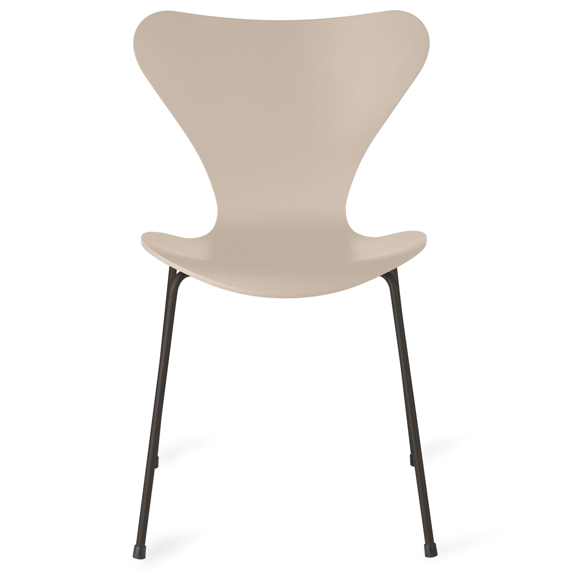 Fritz Hansen - Series 7 stol 3107 bøkfiner stålunderstell varm grafitt light beige - Spisestoler - Arne Jacobsen - Beige - Metall/Tre