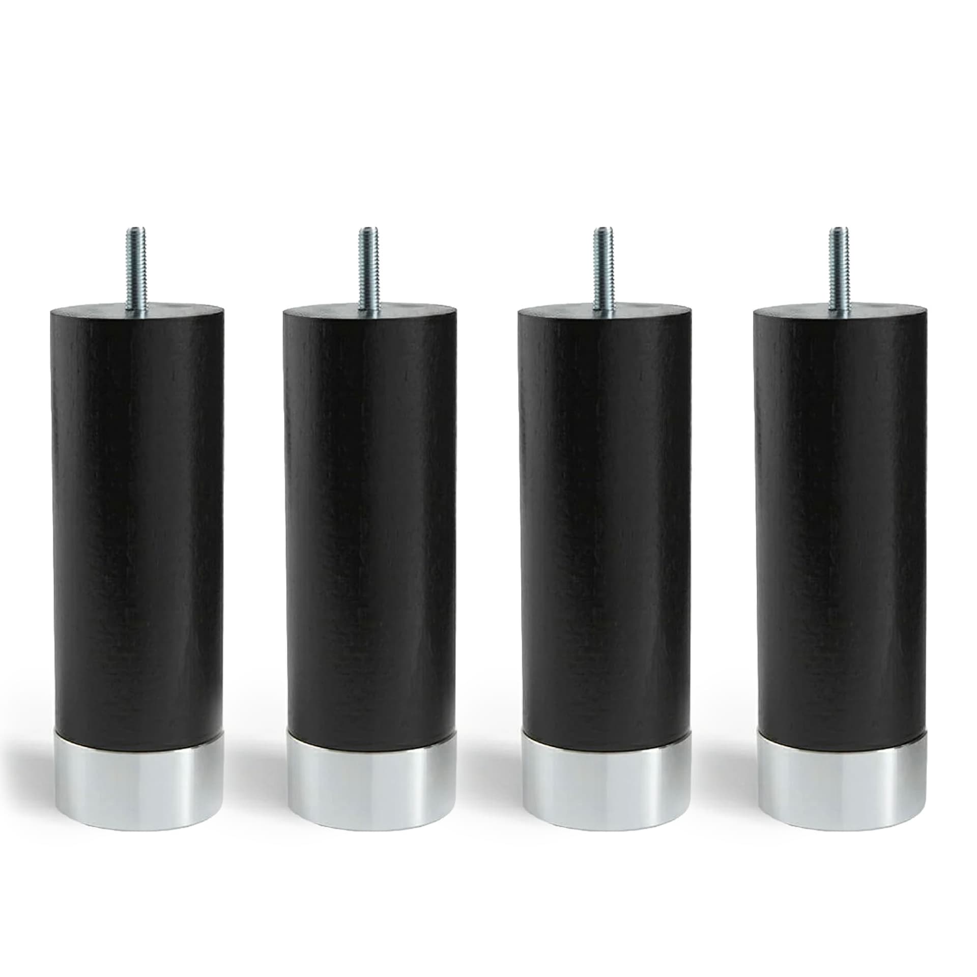 Carpe Diem Beds - Cylinder Sängben Black With Alu. Foot 17 cm - Sengeben - Tre farget