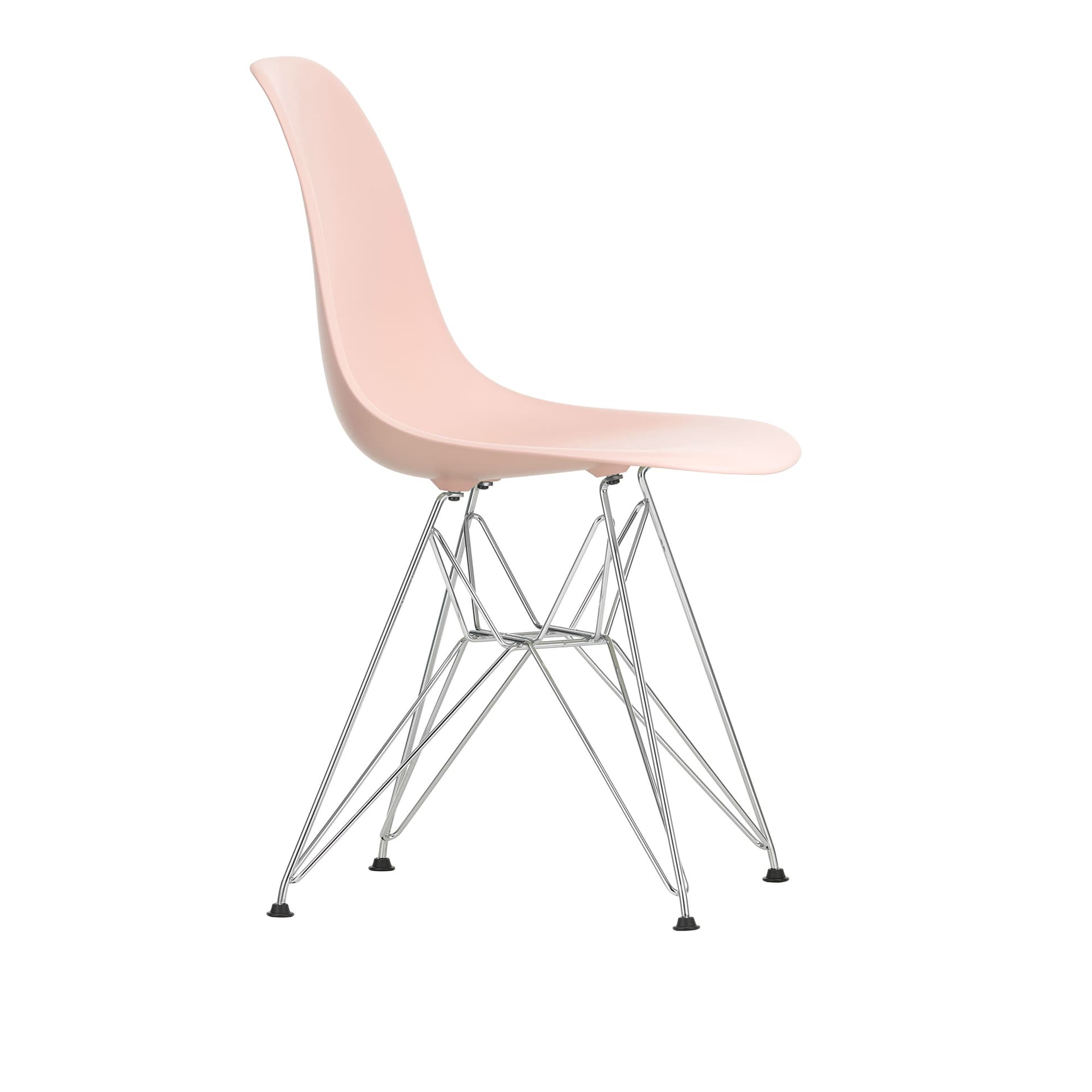 Vitra - Eames Plastic Chair DSR - 41 Pale Rose - Chrome Base - Spisestoler - Charles & Ray Eames - Rosa - Metall/Plast