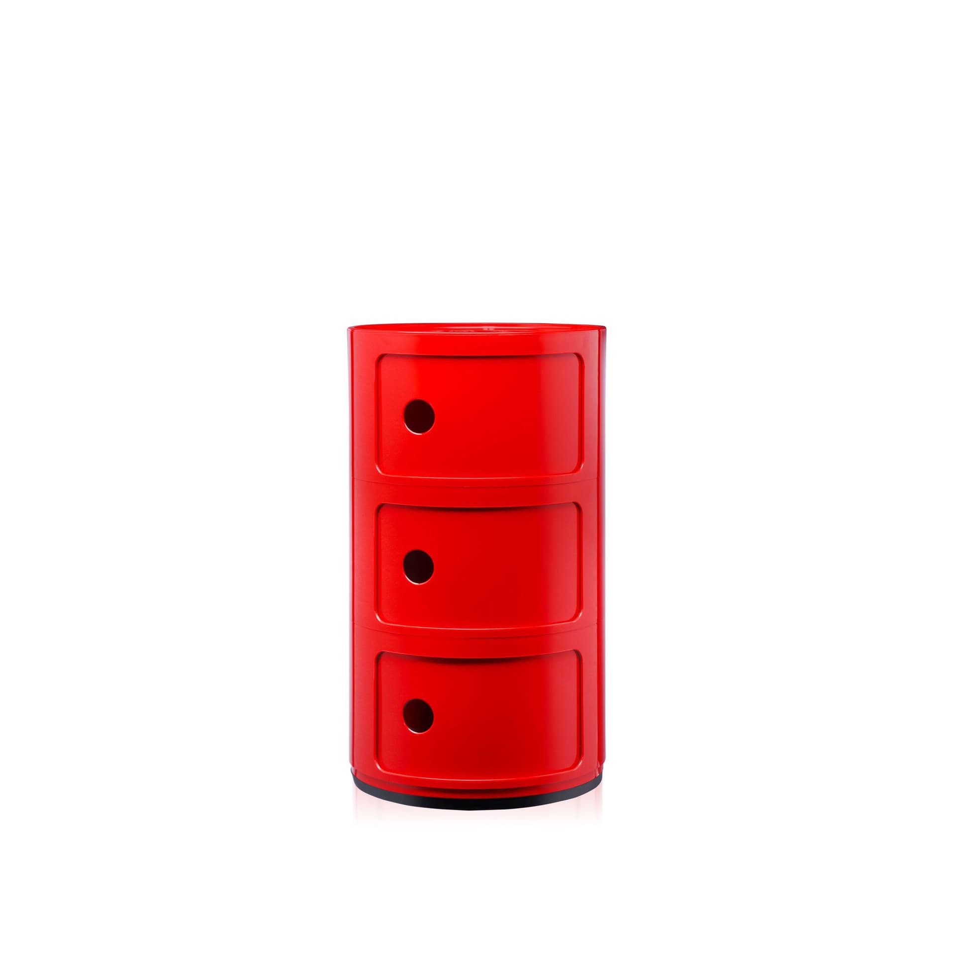 Kartell - Componibili 4967, Red, 3 Compartments - Skuffeseksjoner - Anna Castelli Ferrieri - Rød - Plast