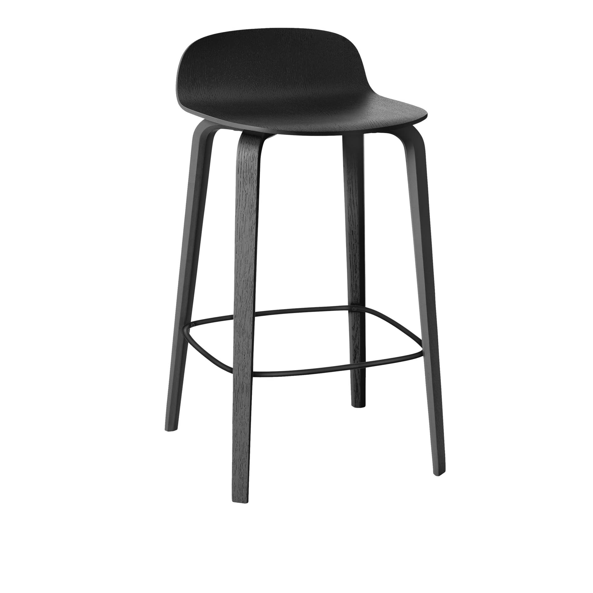Muuto - Visu Bar Stool, 65 cm, Black - Barstoler & barkrakker - Mika Tolvanen - Svart - Tre