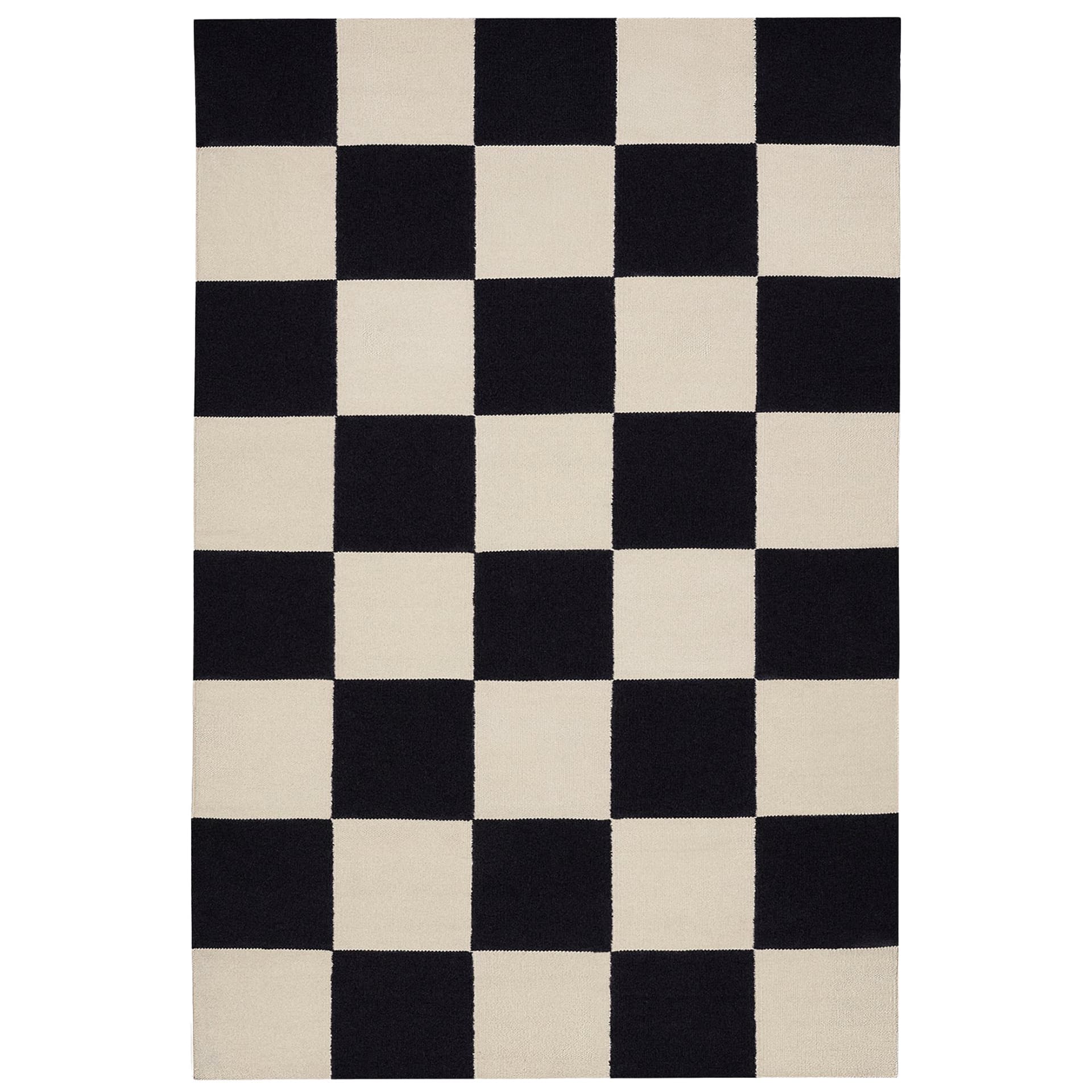Nordic Knots - Square Black/Cream 170 x 240 cm - Mønstrede tepper - Svart - Ull
