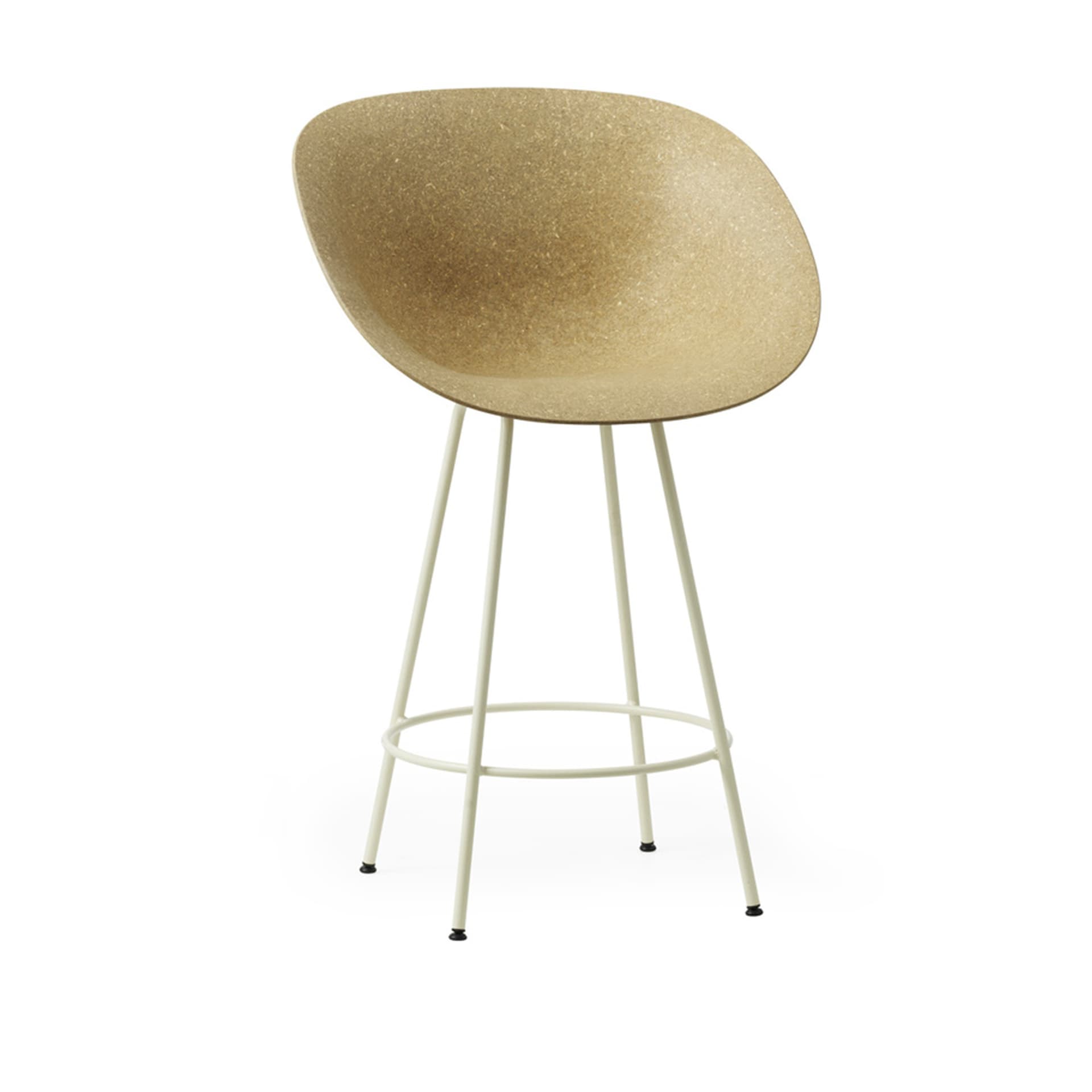 Normann Copenhagen - Mat Bar Armchair 65 cm Cream Steel Hemp - Barstoler & barkrakker - Foersom & Hiort-Lorenzen - Beige - Naturlig materiale/Metall