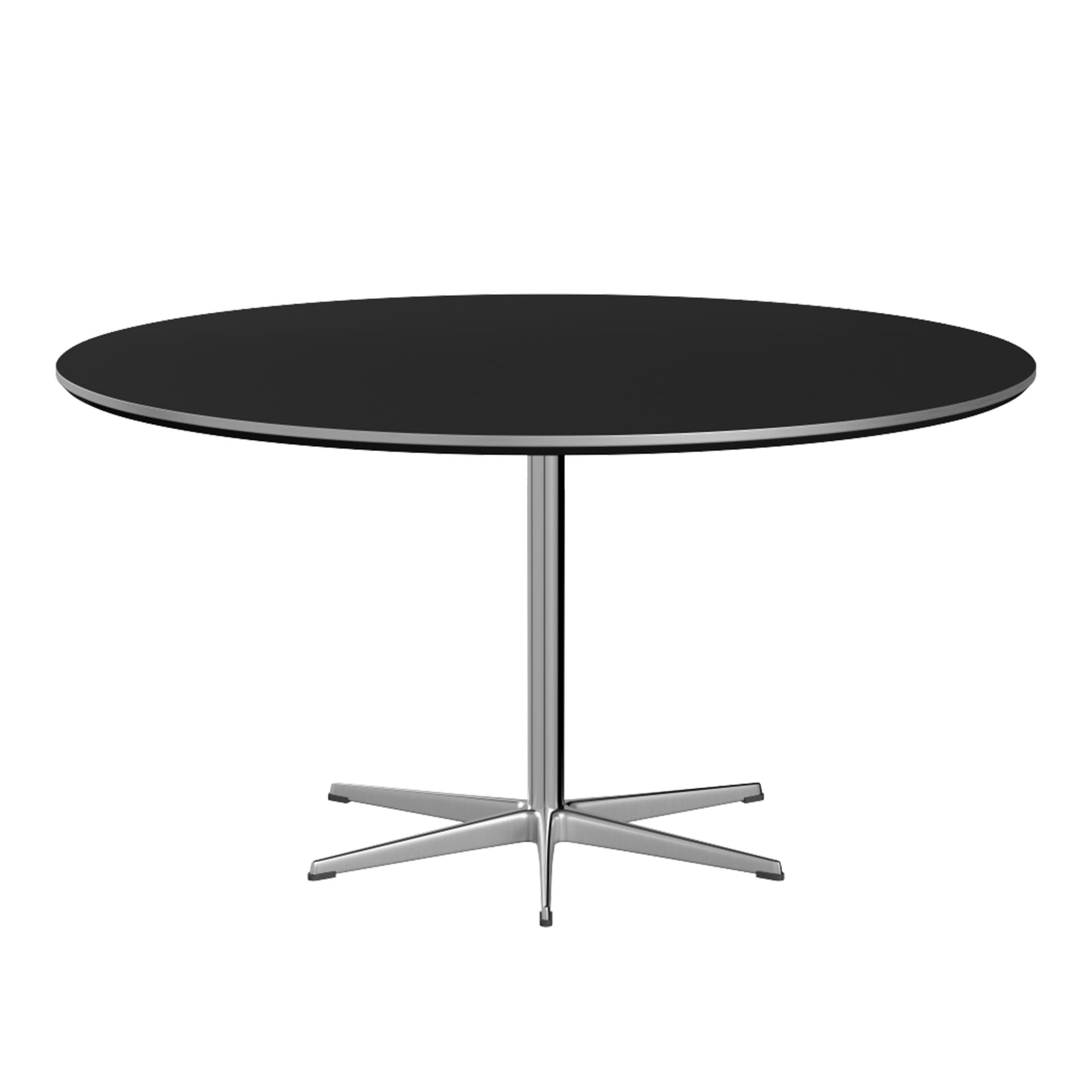 Fritz Hansen - A826 Cirkulär, Ø145 cm, Laminat Svart, 6-grenad stjärnfot - Spisebord - Arne Jacobsen,Piet Hein - Svart - Laminat/Metall