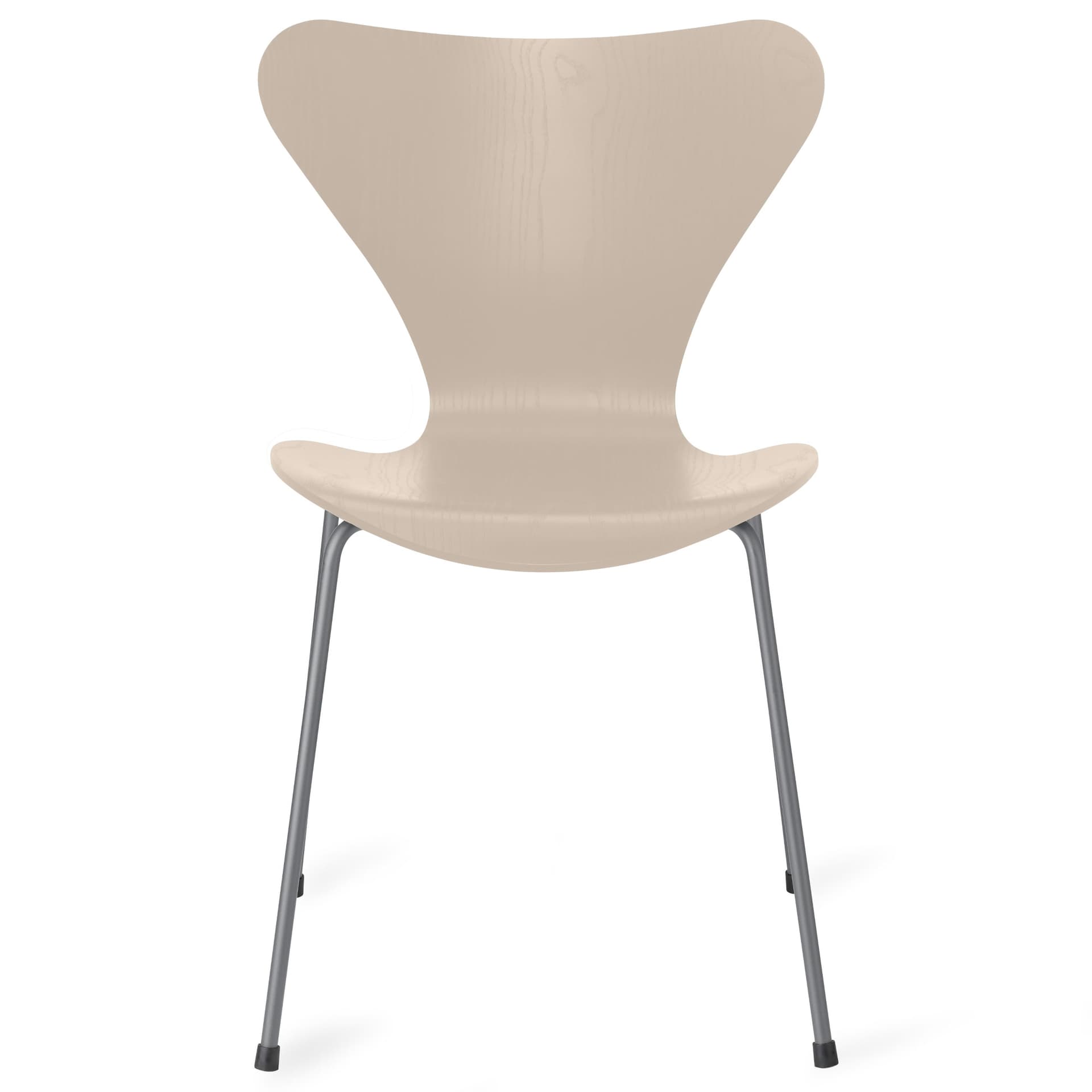 Fritz Hansen - Series 7 stol 3107 farget askfiner stålram sølvgrå light beige - Spisestoler - Arne Jacobsen - Beige - Metall/Tre