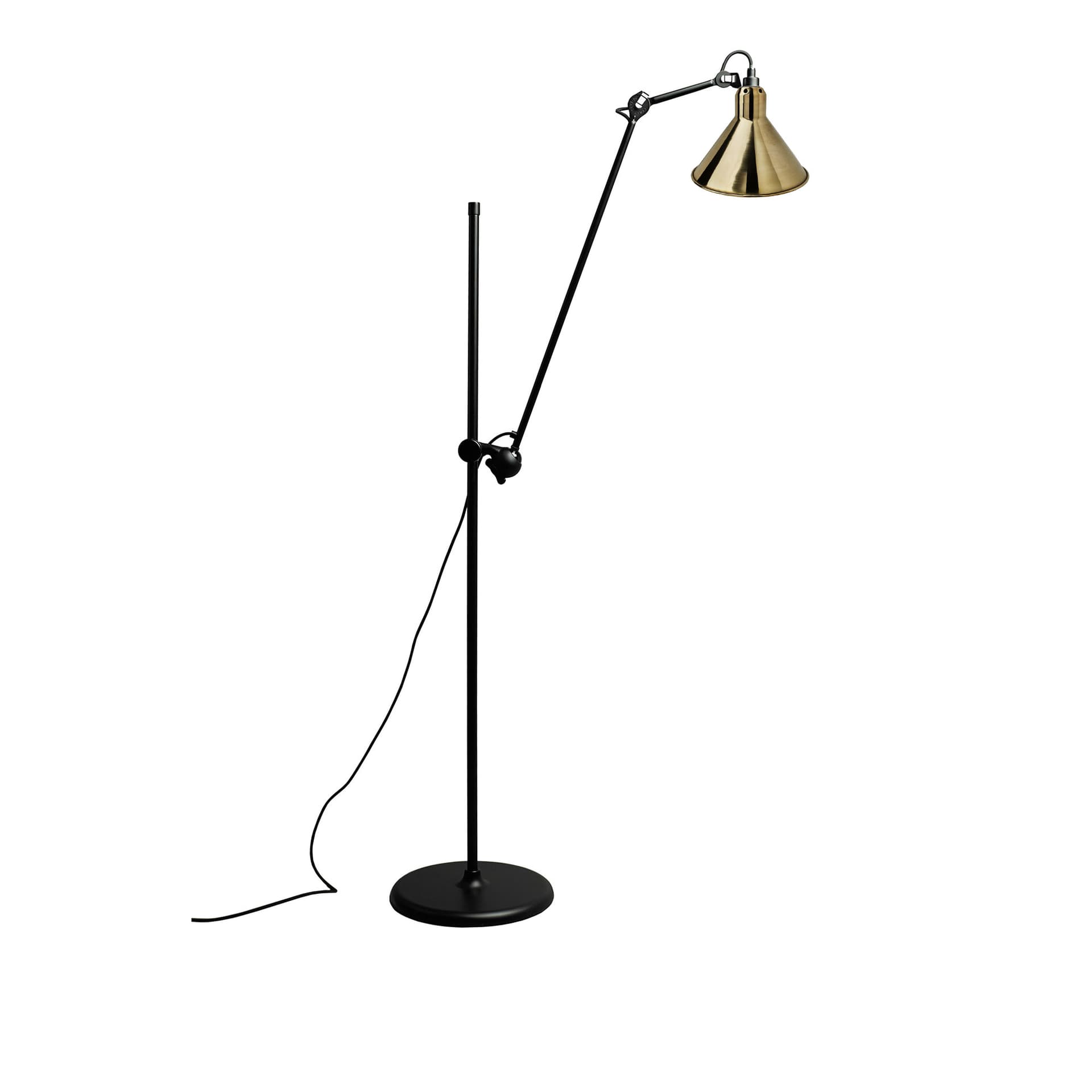 DCWéditions - Lampe Gras No215 - Conic - Svart bas, Mässing - Leselamper - Bernard-Albin Gras - Gull