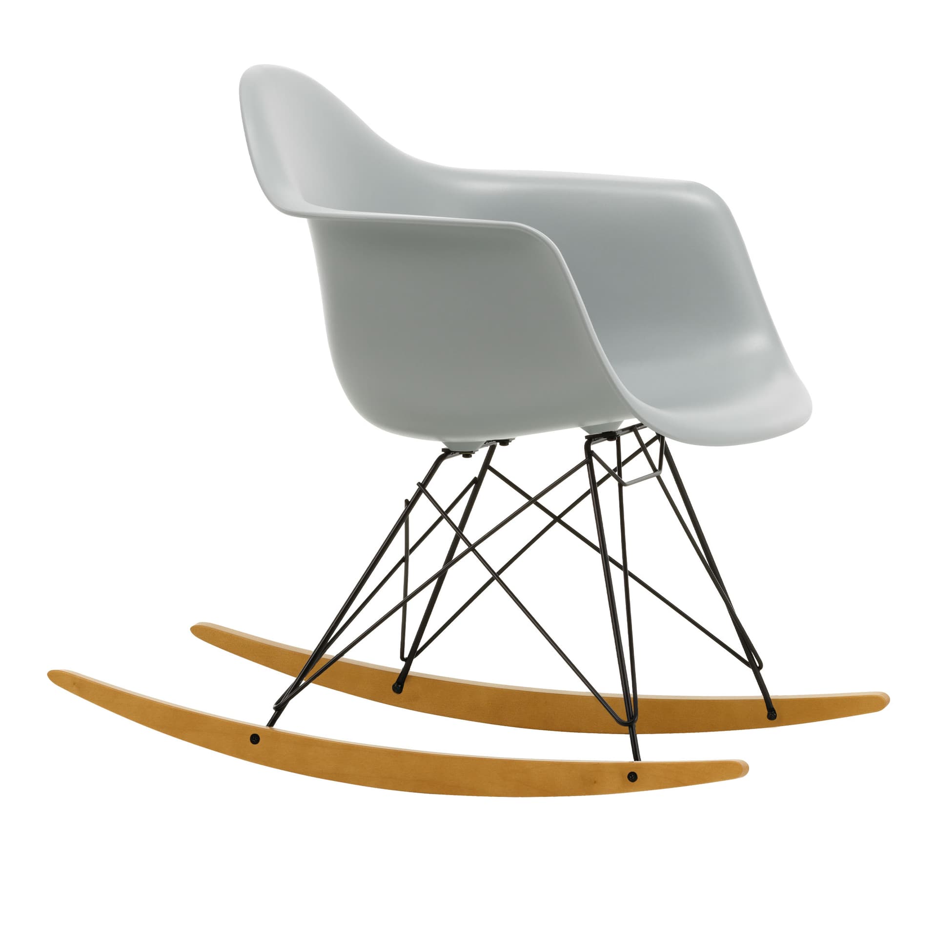 Vitra - Eames Plastic Armchair RAR - 24 Light Grey - Basic Dark Base - Golden Maple - Lenestoler - Charles & Ray Eames - Grå - Metall/Tre/Plast