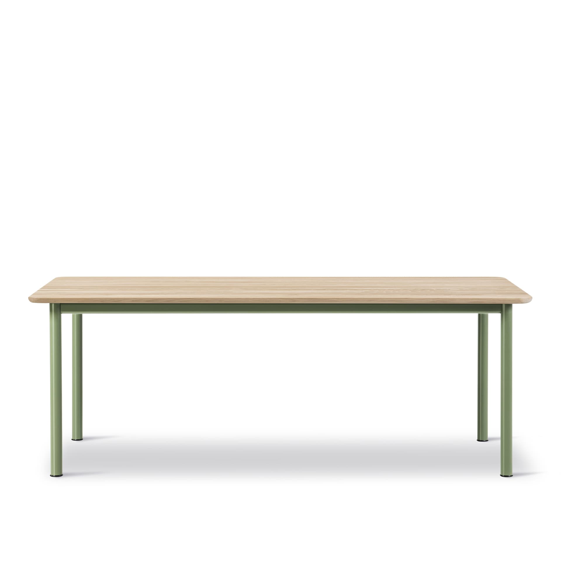 Fredericia Furniture - Plan Table - Table 200 x 100 cm - height 73 cm - Oak light oil - Rounded edge - Modernist green - Skrivebord - Edward Barber & Jay Osgerby - Tre farget - Tre