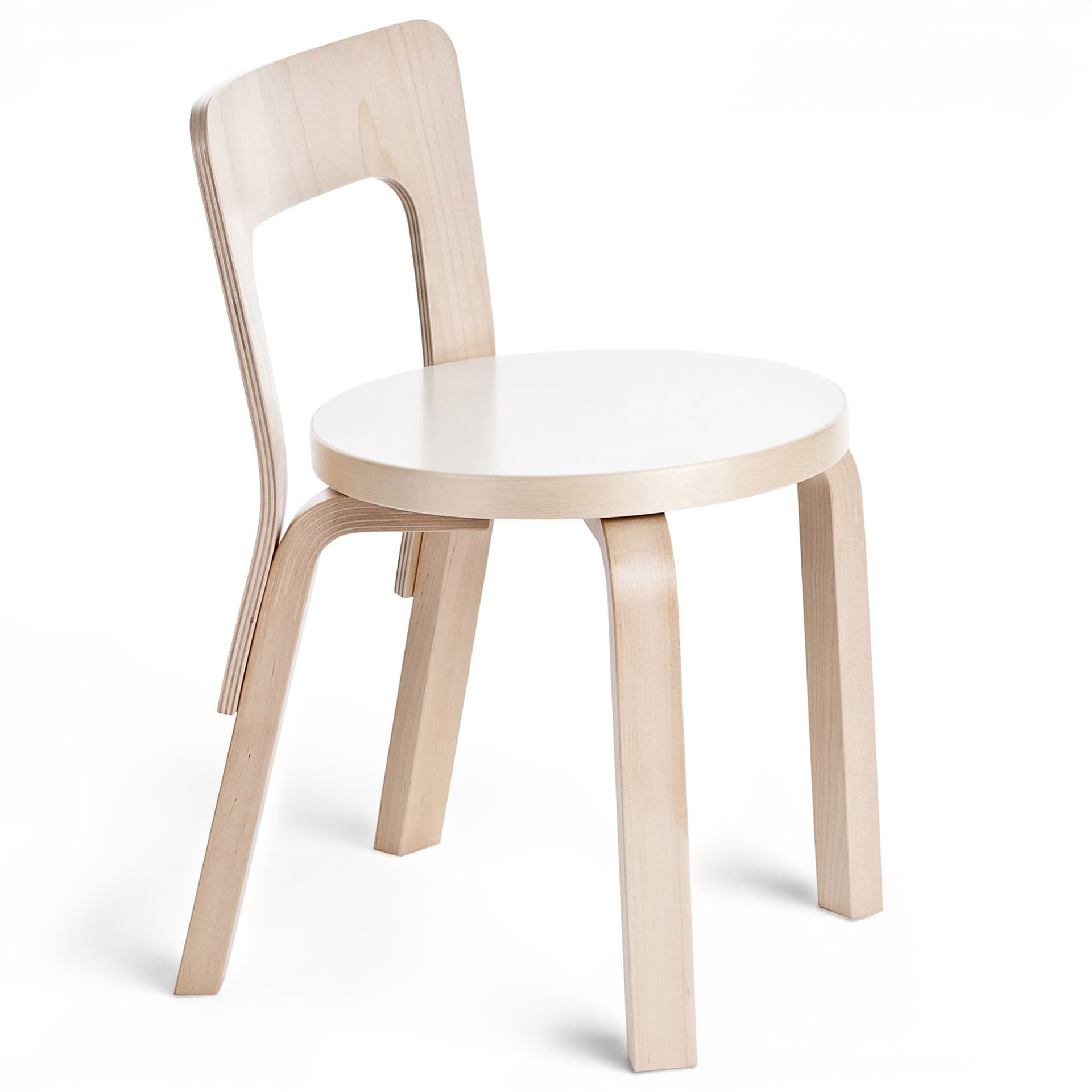 Artek - Barnstol N65, Vit laminat - Stoler for barn - Alvar Aalto - Hvit - Tre