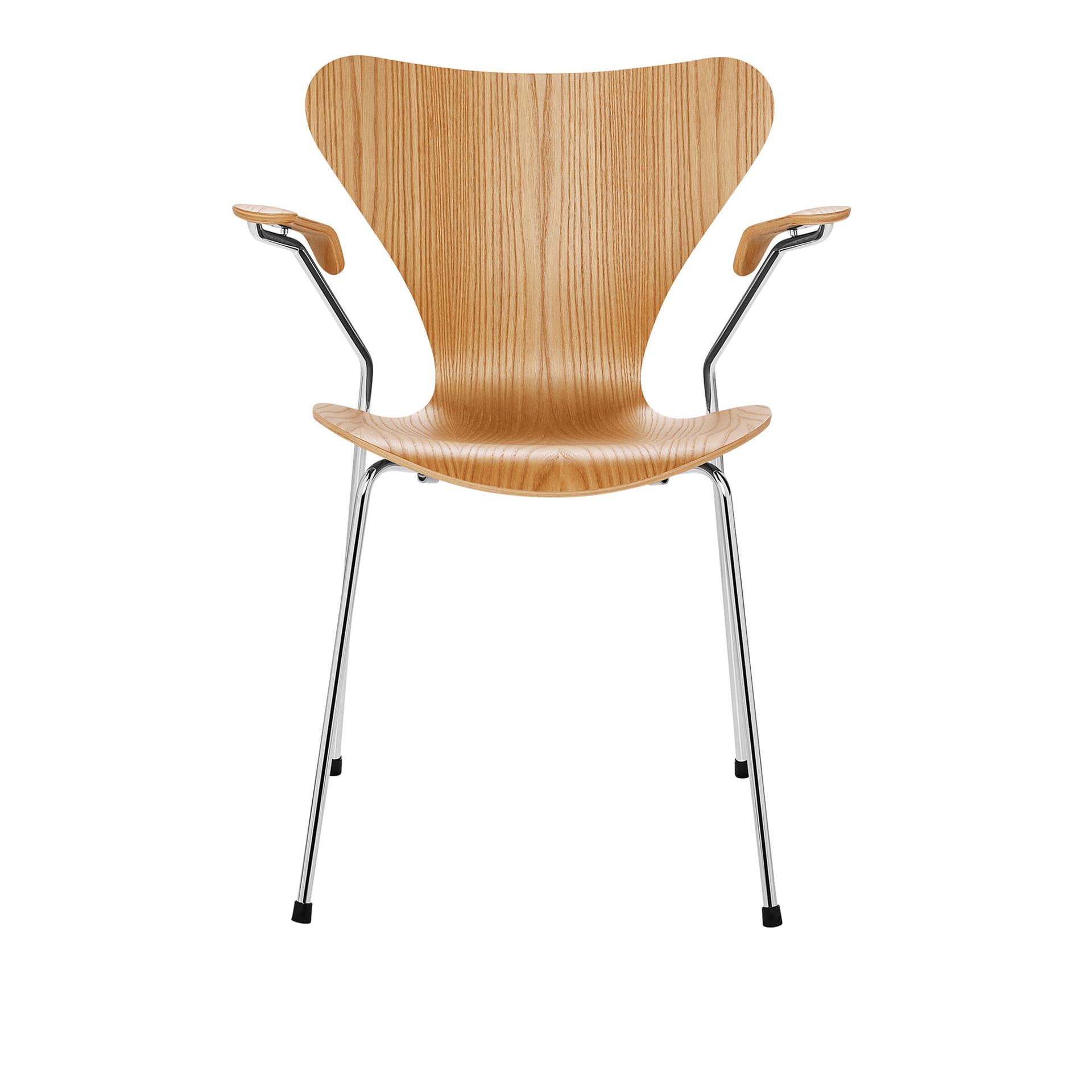 Fritz Hansen - 3207 Sjuan, Almfanér - Spisestoler - Arne Jacobsen - Tre farget - Metall/Tre