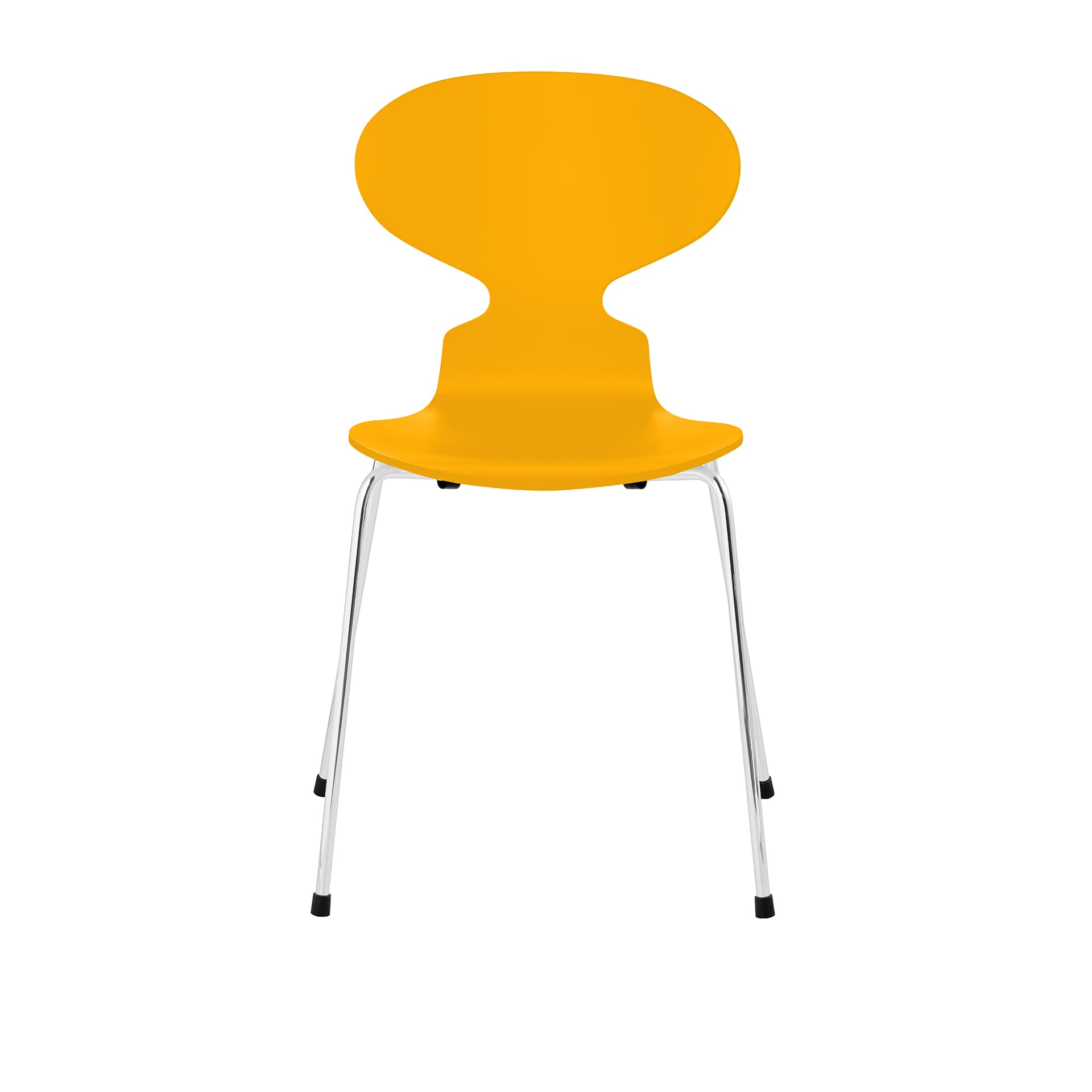 Fritz Hansen - Ant 3101 lakkert bøketrefinér stålstativ krom true yellow - Spisestoler - Arne Jacobsen - Gul - Metall/Tre