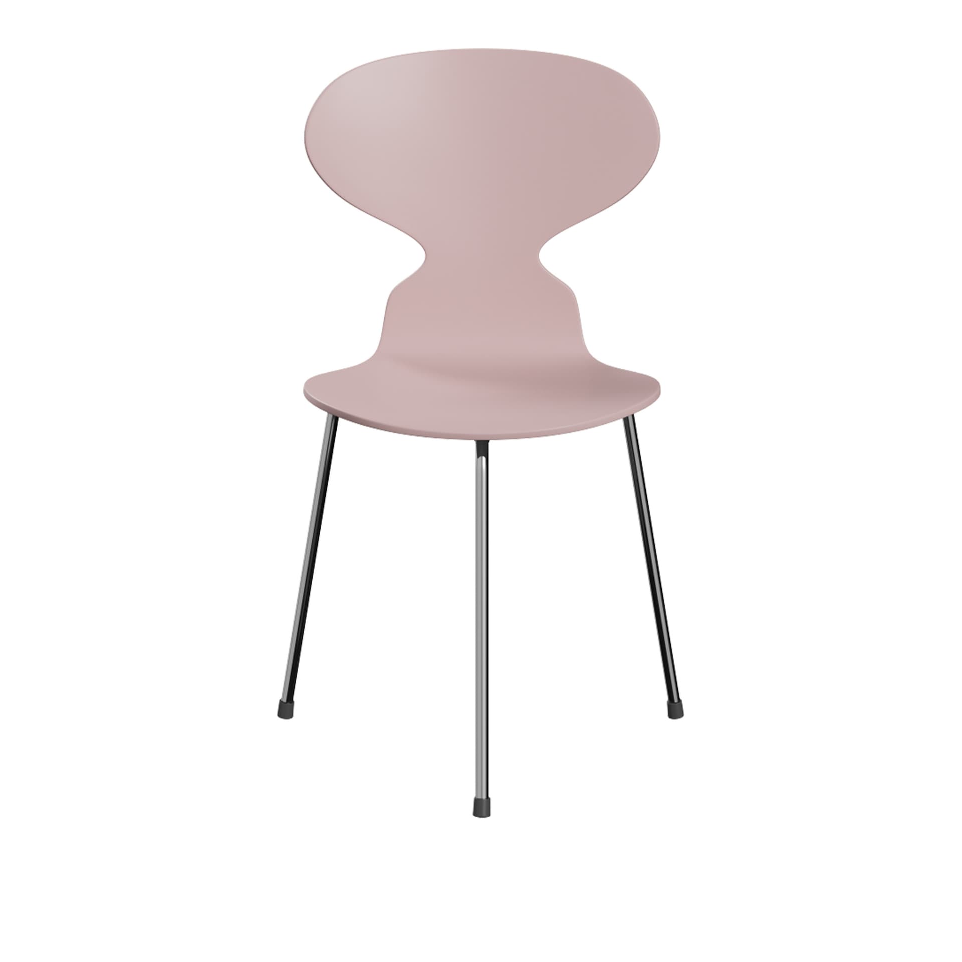 Fritz Hansen - Ant 3100 lakkert bøketrefinér stålstativ krom pale rose - Spisestoler - Arne Jacobsen - Rosa - Metall/Tre