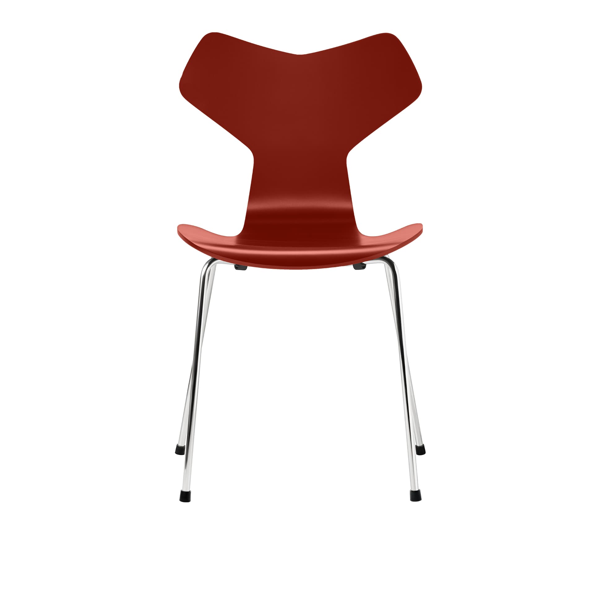 Fritz Hansen - Grand Prix 3130 Venetian Red Lackad/Chrome - Spisestoler - Arne Jacobsen - Rød - Metall/Tre
