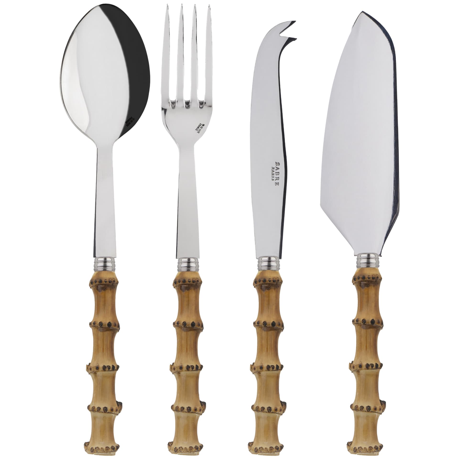 Sabre Paris - Panda Set Of 4 Must-Have Serving Pieces Bamboo - Serveringsbestikk - Pascale Gelb - Metall