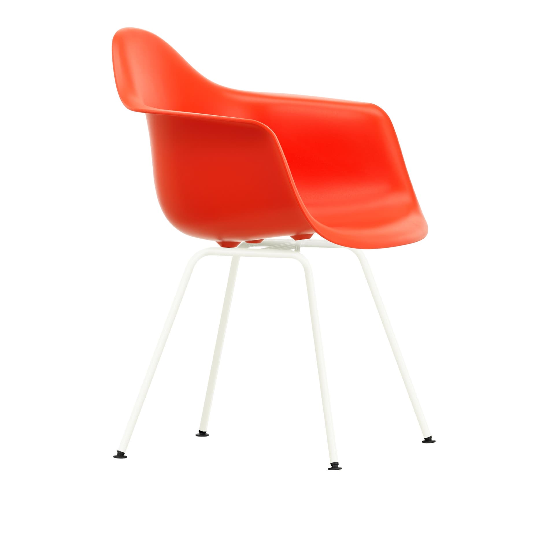 Vitra - Eames Plastic Armchair DAX - 03 Poppy Red - White Base - Spisestoler - Charles & Ray Eames - Rød - Metall/Plast