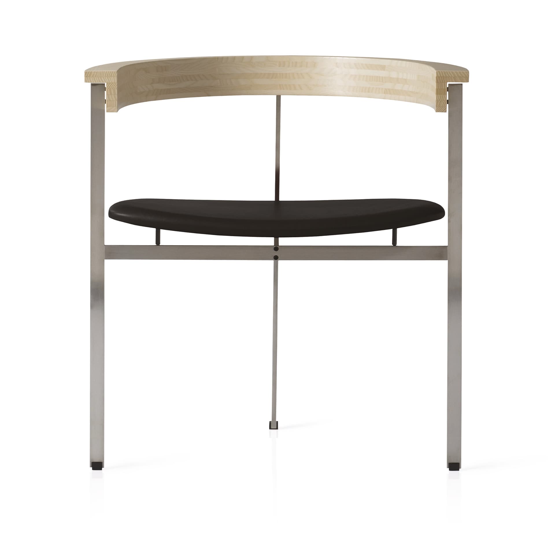 Fritz Hansen - PK11, Läder, Aura Black - Kontorstoler - Poul Kjærholm - Svart - Lær/Metall/Tre