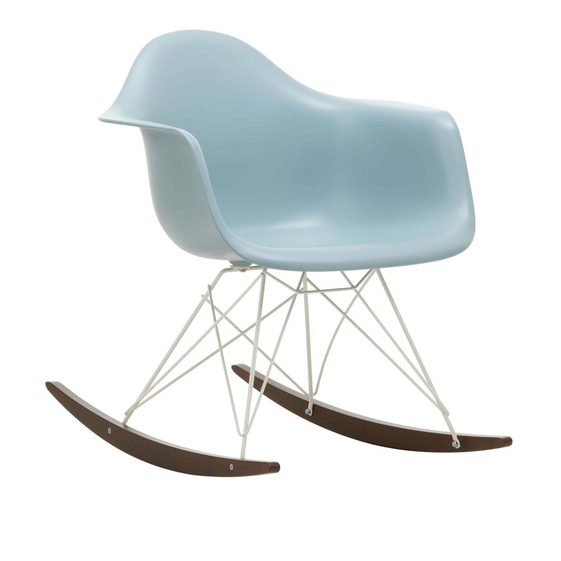 Vitra - Eames Plastic Armchair RAR - 23 Ice Grey - White Base - Dark Maple - Lenestoler - Charles & Ray Eames - Grå - Metall/Tre/Plast