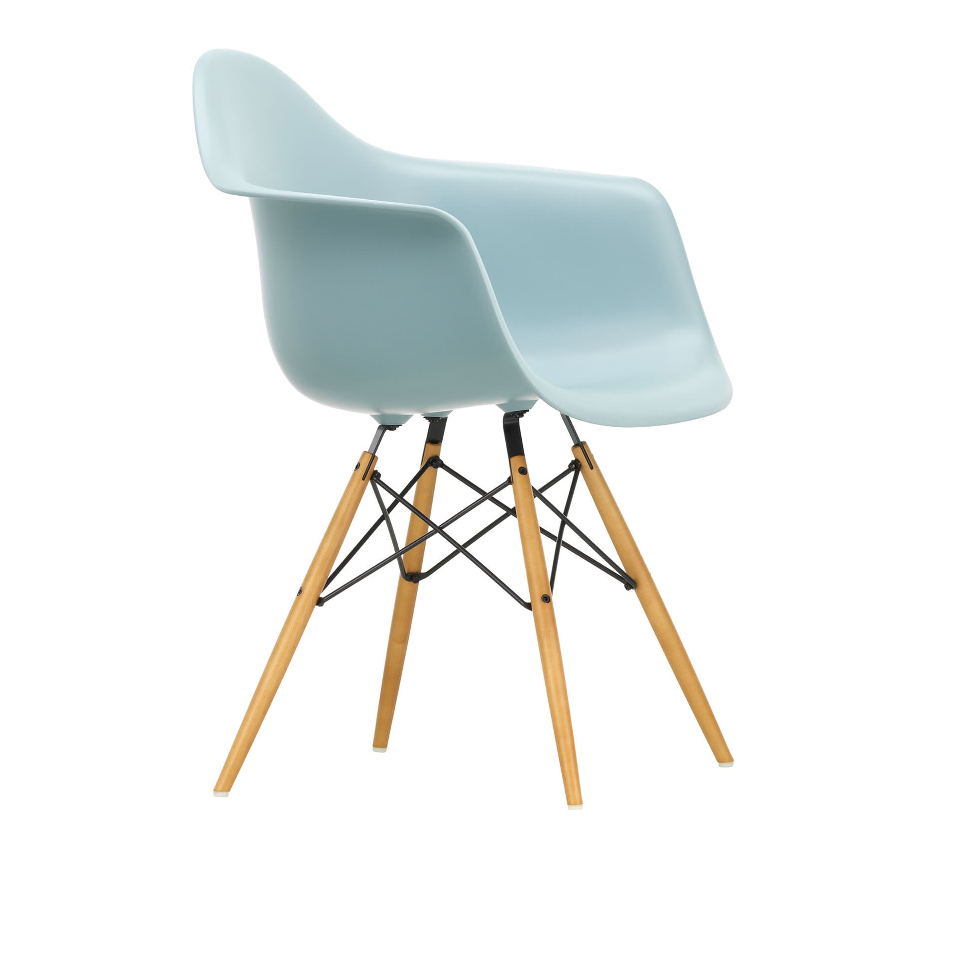 Vitra - Eames Plastic Armchair DAW - 23 Ice Grey - Golden Maple - Spisestoler - Charles & Ray Eames - Grå - Metall/Tre/Plast