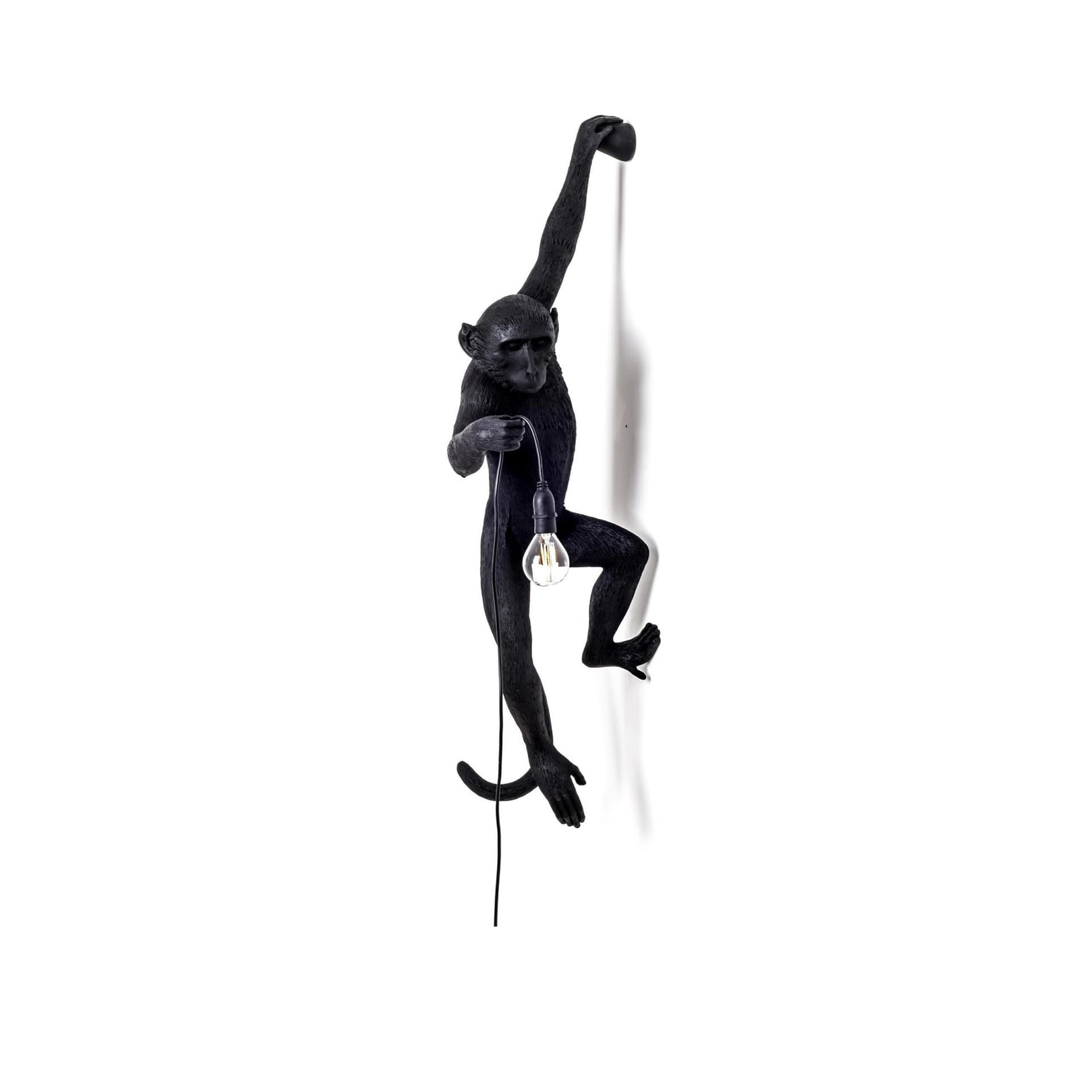 SELETTI - Monkey Hanging Utendørs Vegglampe Left Svart