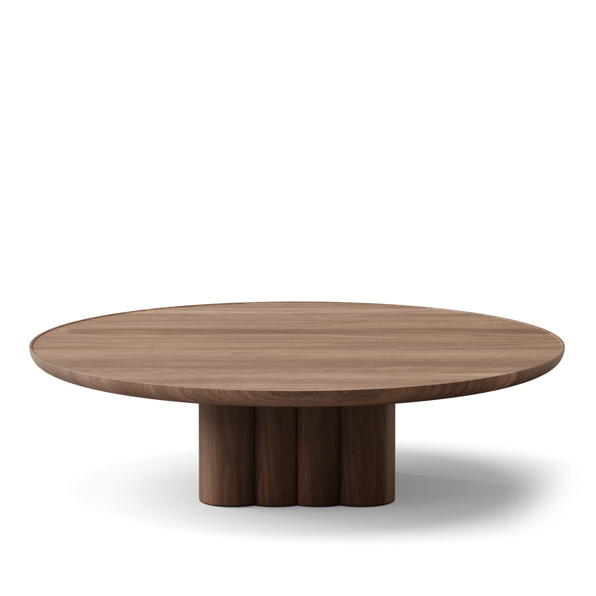 Dk3 - Plush Coffee Table Round Ø110 x H29 cm   Walnut - oil - Sofabord - Jacob Plejdrup - Brun