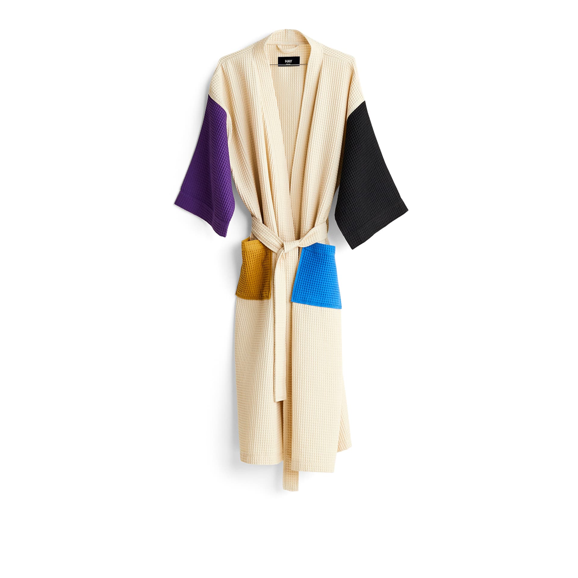 HAY - Waffle Bathrobe / Cream multi - Badekåper - Flerfarget