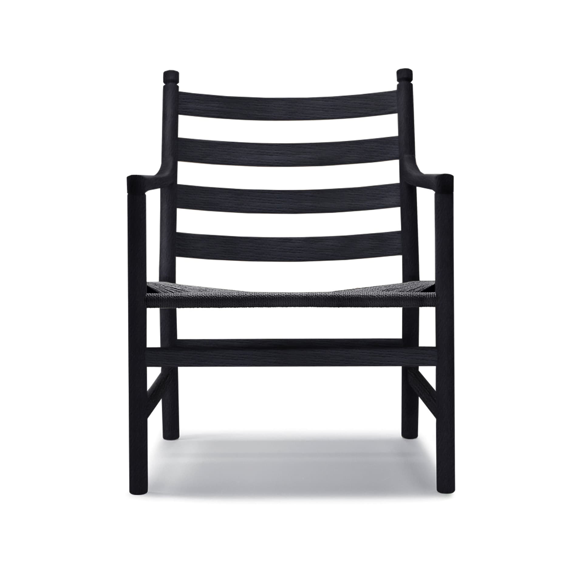 Carl Hansen - CH44 Ek Svartlackerad / Snöre Svart - Lenestoler - Hans J. Wegner - Svart - Naturlig materiale/Tre