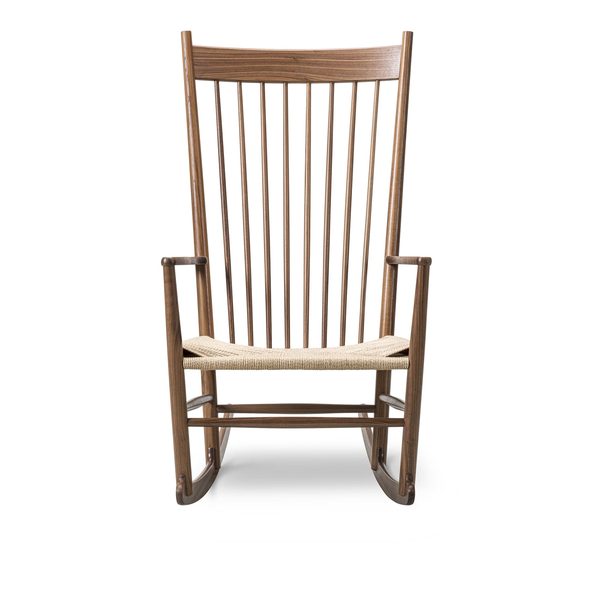 Fredericia Furniture - Wegner J16 Rocking Chair, Oljad valnöt, Naturfärgad sits - Lenestoler - Hans J. Wegner - Beige - Naturlig materiale/Tre