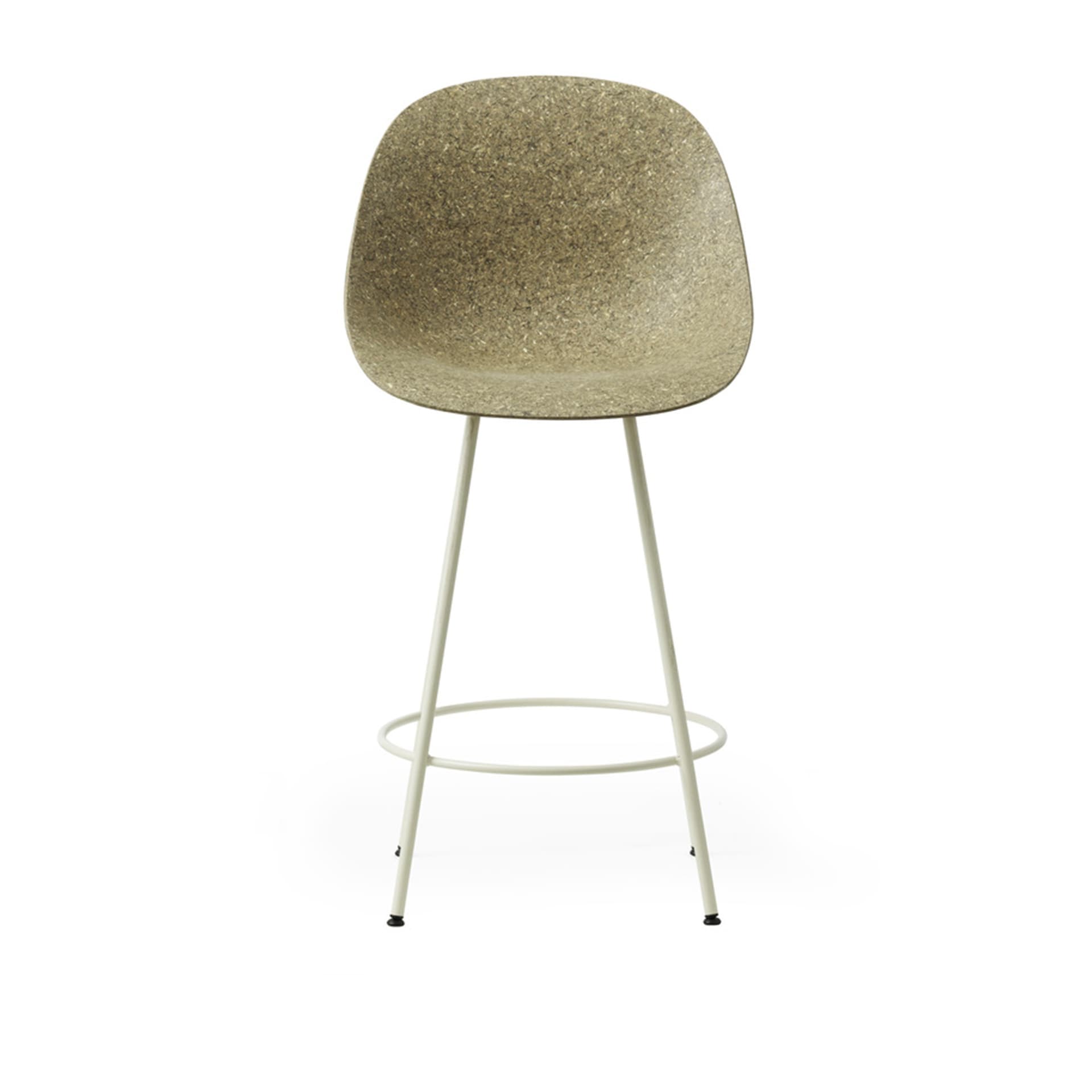 Normann Copenhagen - Mat Bar Chair 65 cm Cream Steel Seaweed - Spisestoler - Foersom & Hiort-Lorenzen - Beige - Naturlig materiale/Metall