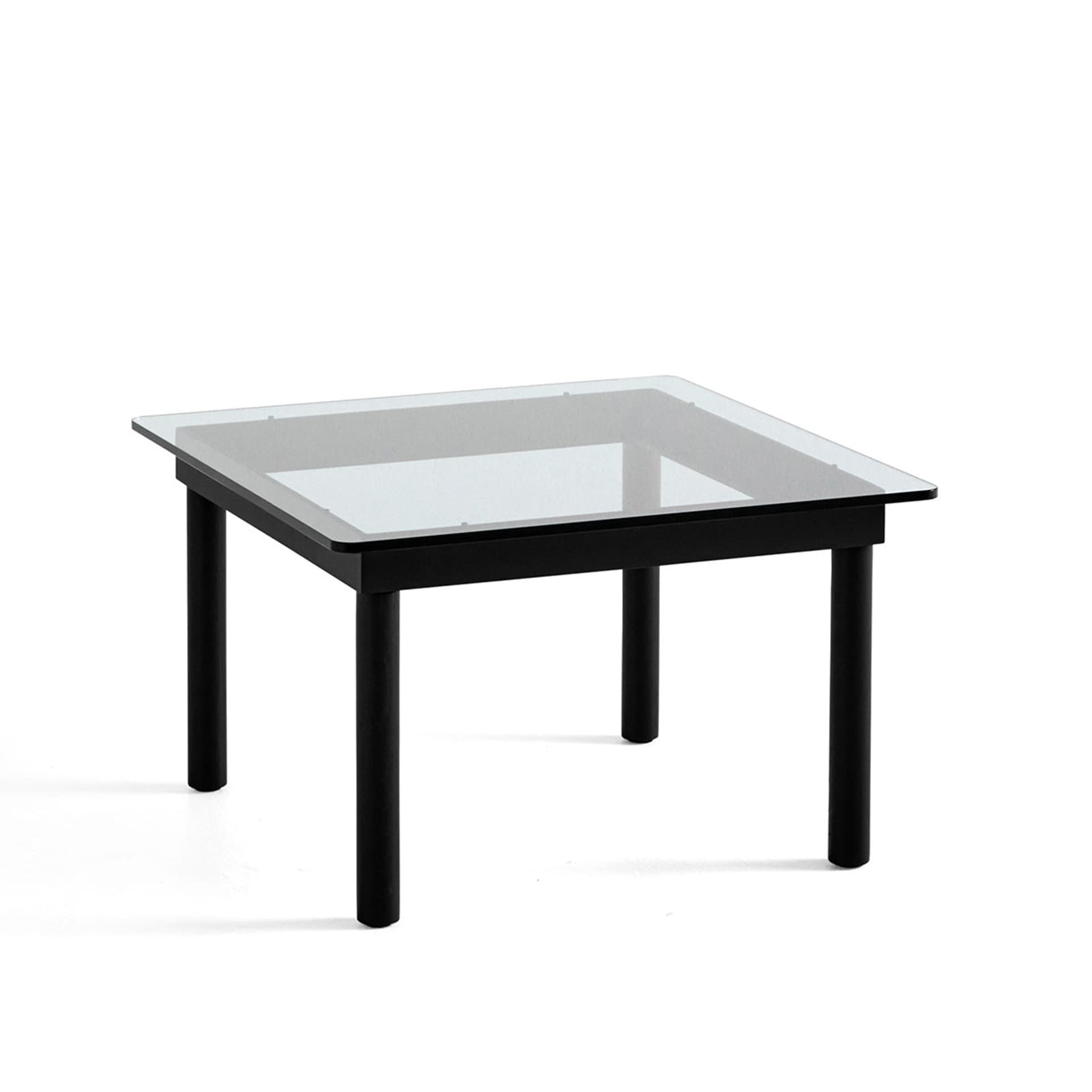 HAY - Kofi Black Water-Based Lacquered Oak Frame W. Clear Glass Tabletop 60X60 - Sofabord - Martin Solem - Svart - Glass/Tre