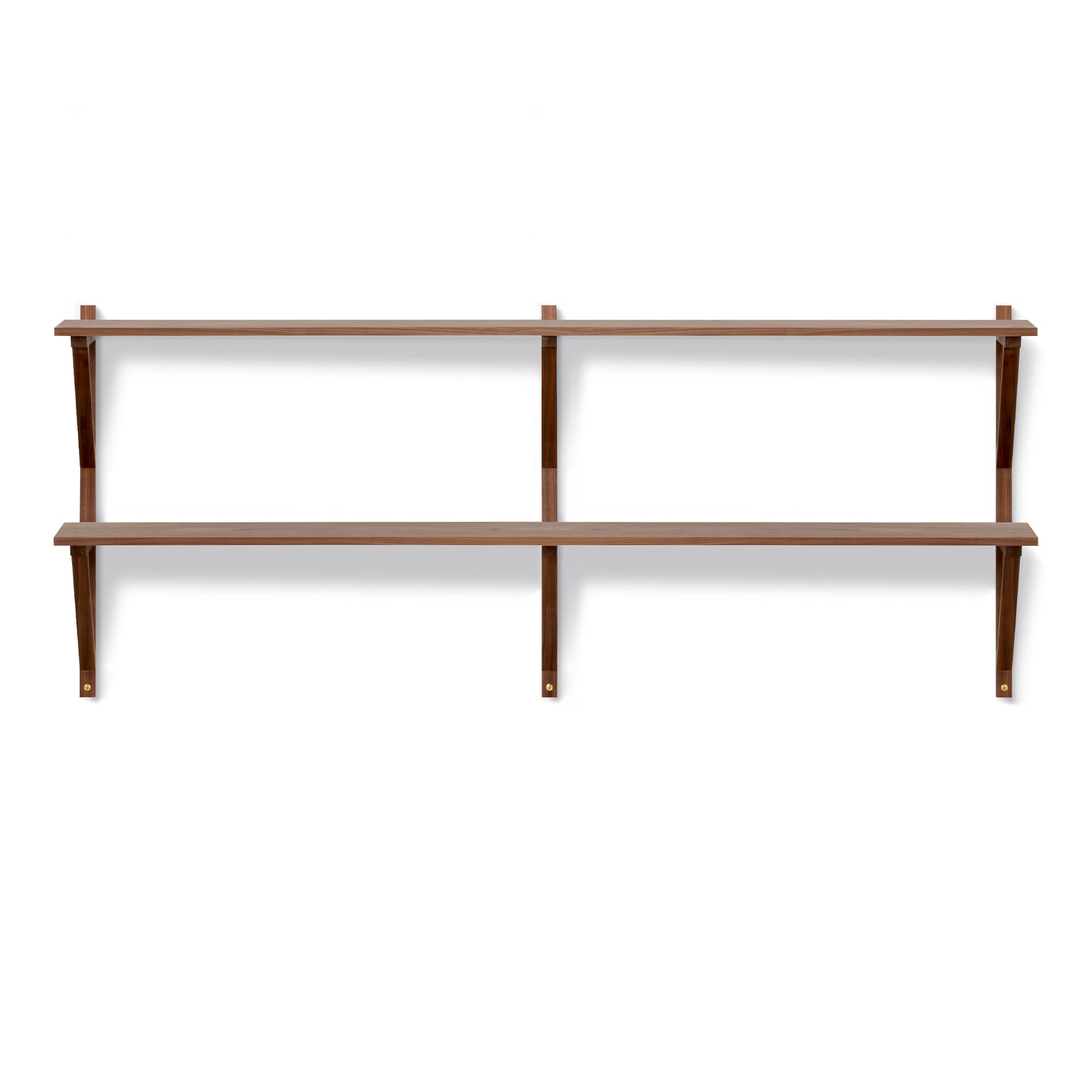 Fredericia Furniture - BM29 Shelf - 2 compartments - 2 shelves - DxWxH: 26x149x61 cm - Walnut lacquer - Vegghyller - Børge Mogensen - Tre farget - Tre